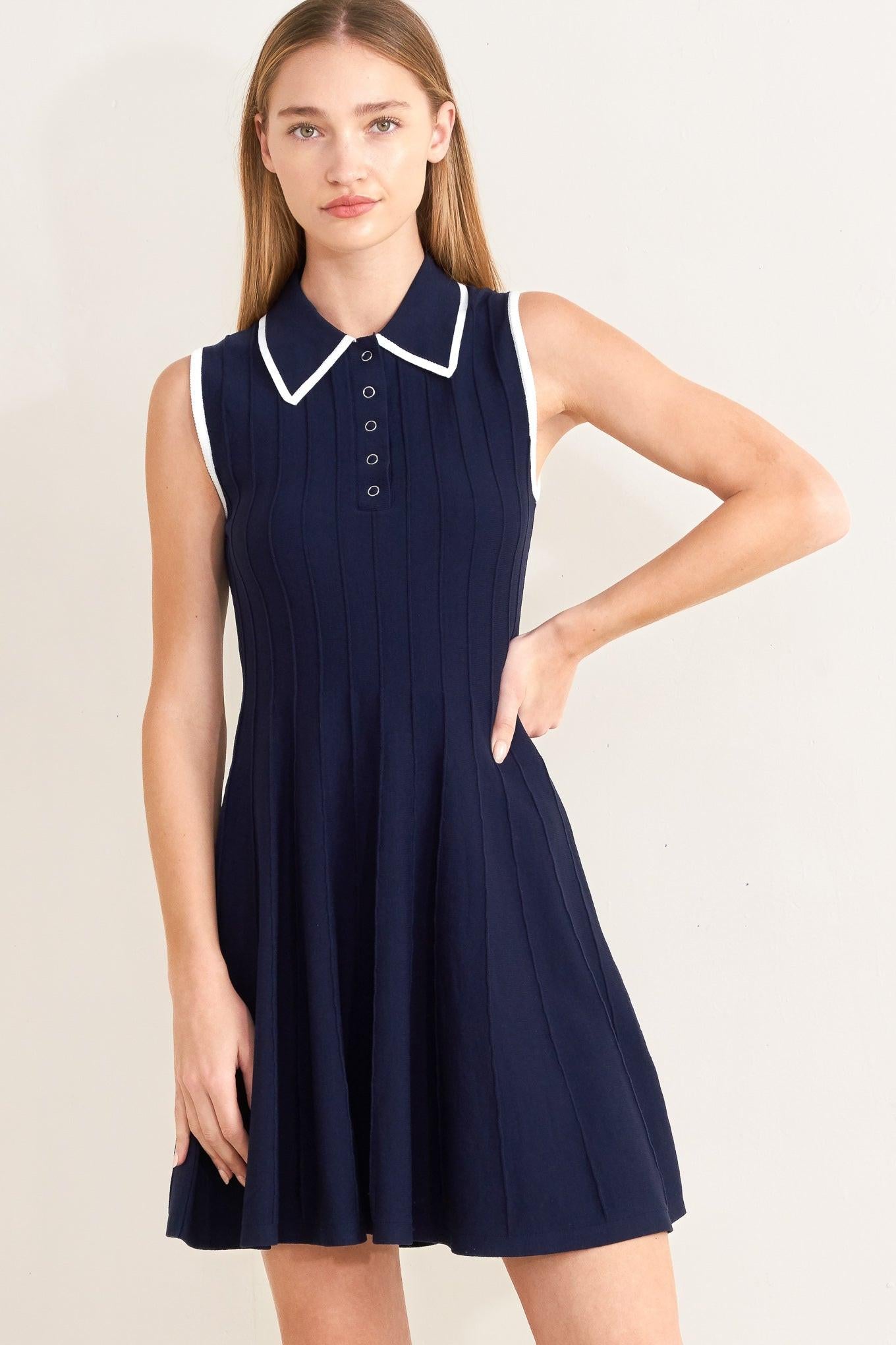 MEET ME IN PARIS SWEATER KNIT MINI DRESS.