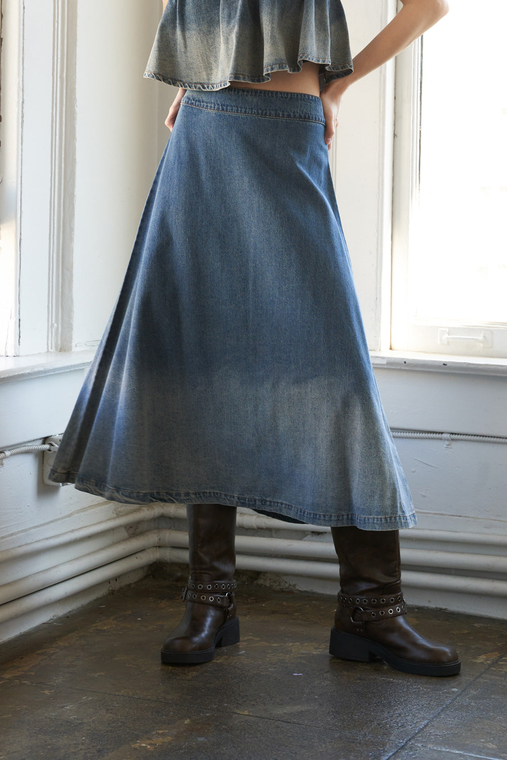 MY BEST CHAPTER DENIM TOP AND SKIRT