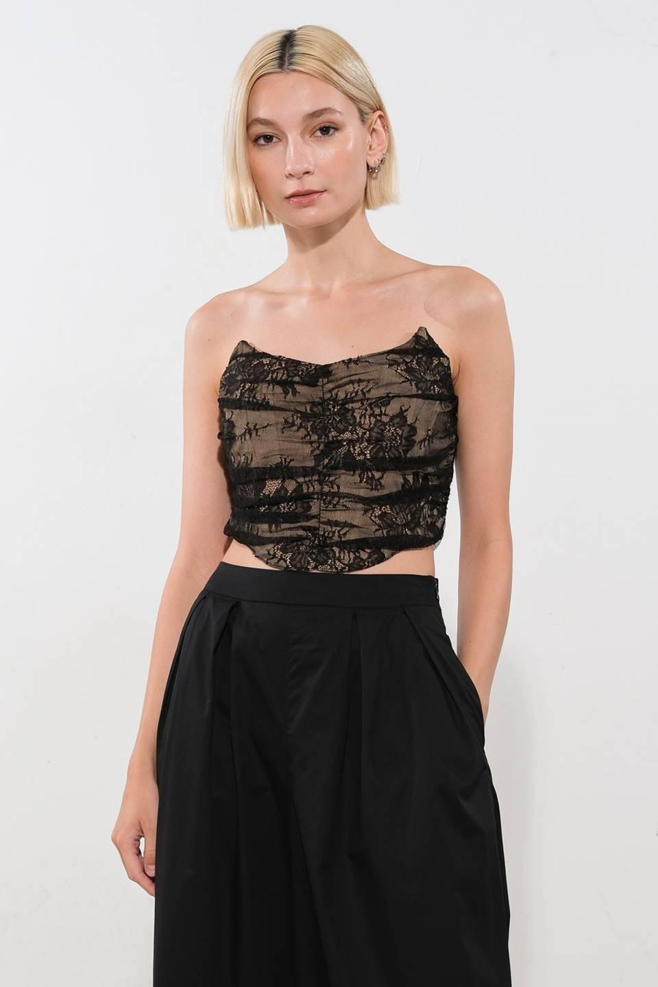 BE THE EXCEPTION LACE CROP TOP.