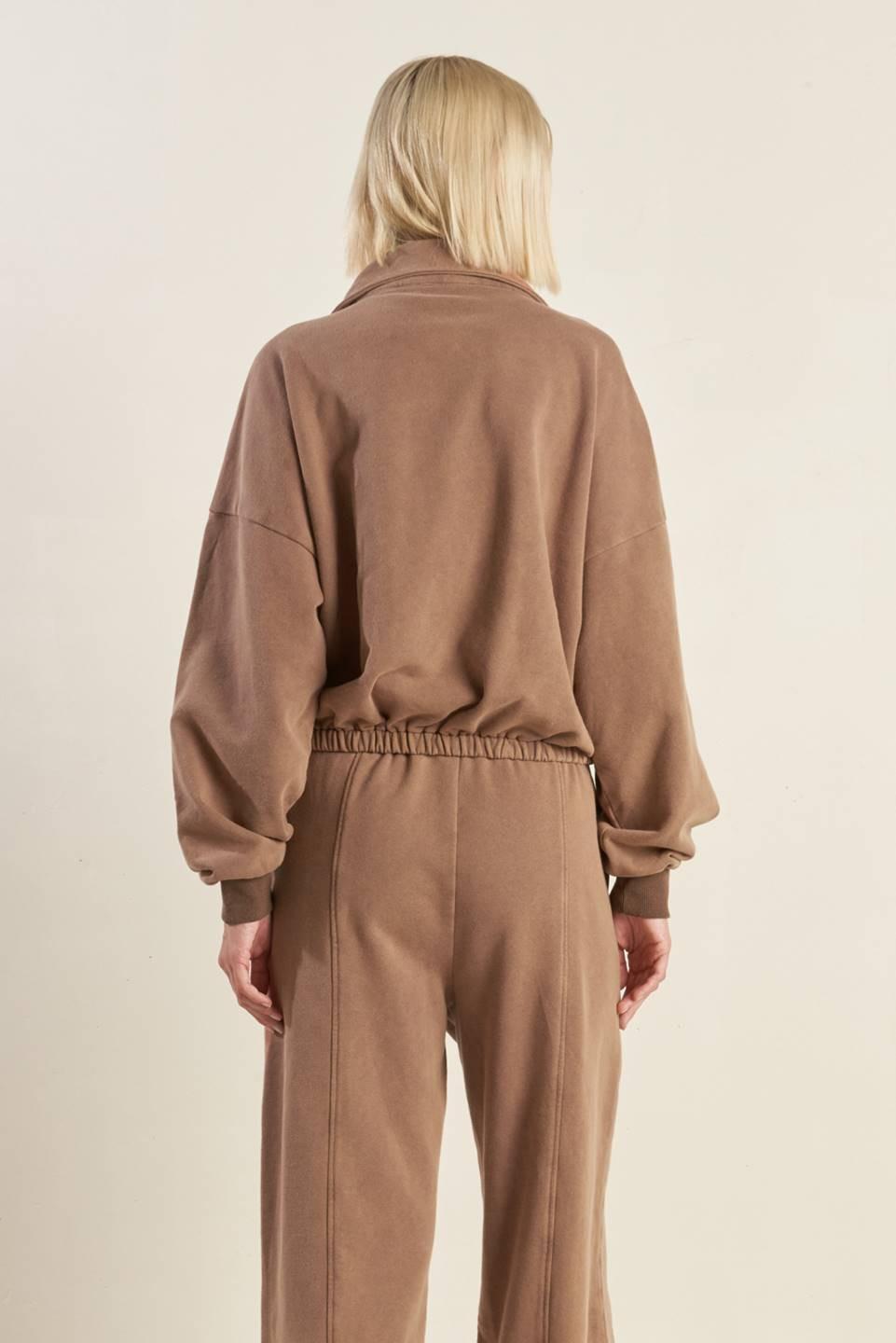 DELIGHTFUL DRAPE FRENCH TERRY SWEATSHIRT.