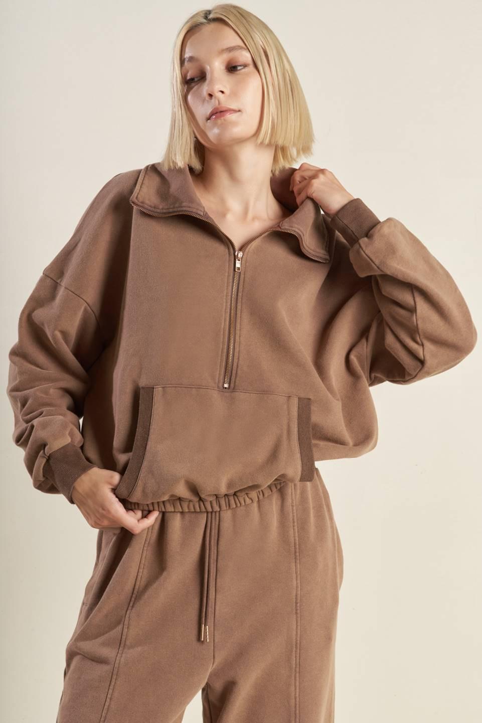 DELIGHTFUL DRAPE FRENCH TERRY SWEATSHIRT.