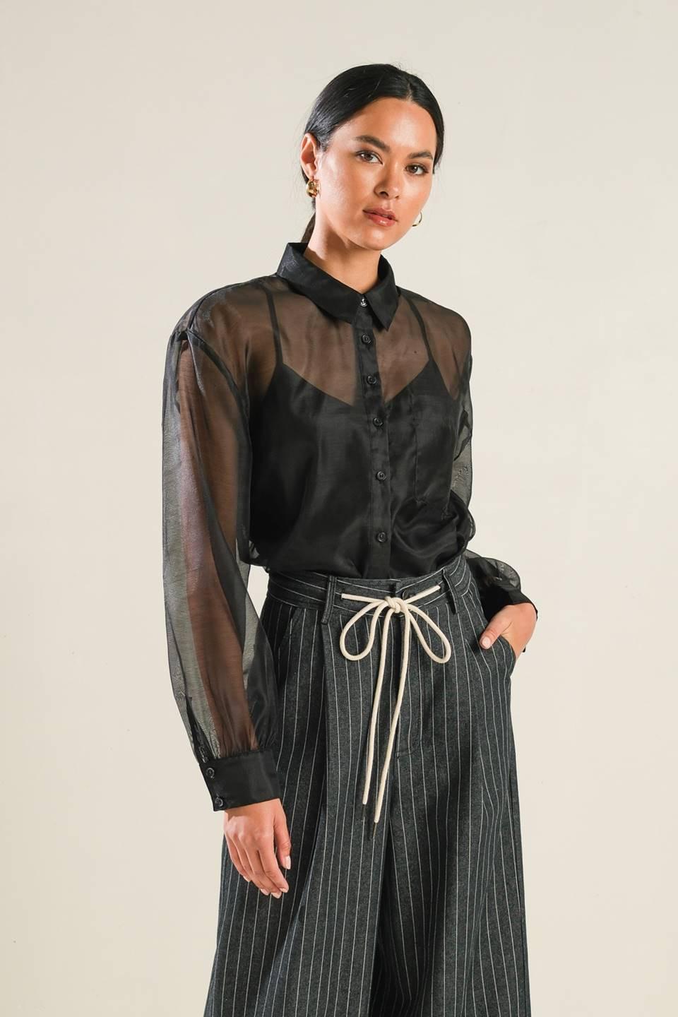 LOVE OVER FEAR ORGANZA TOP.