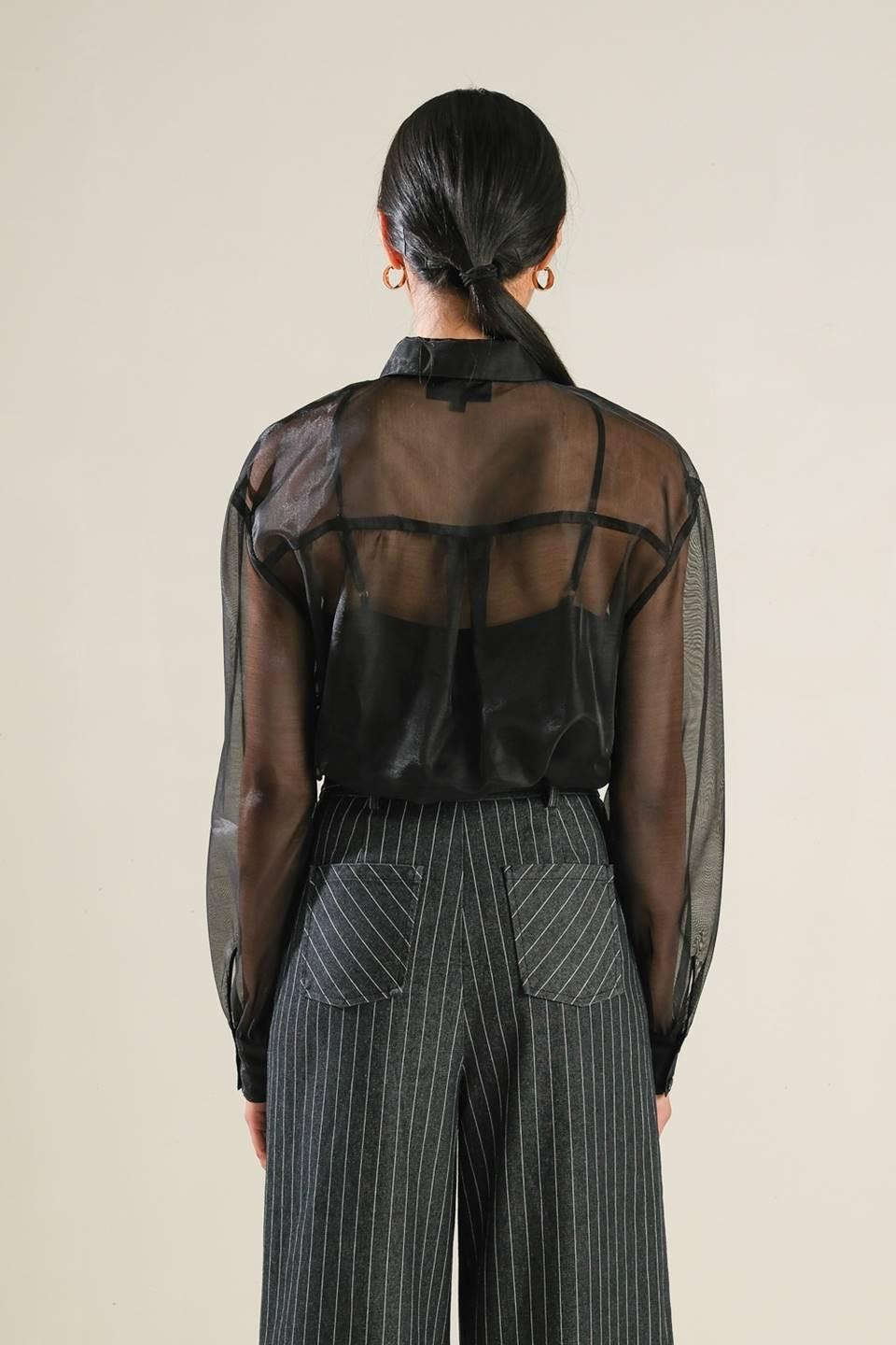 LOVE OVER FEAR ORGANZA TOP.