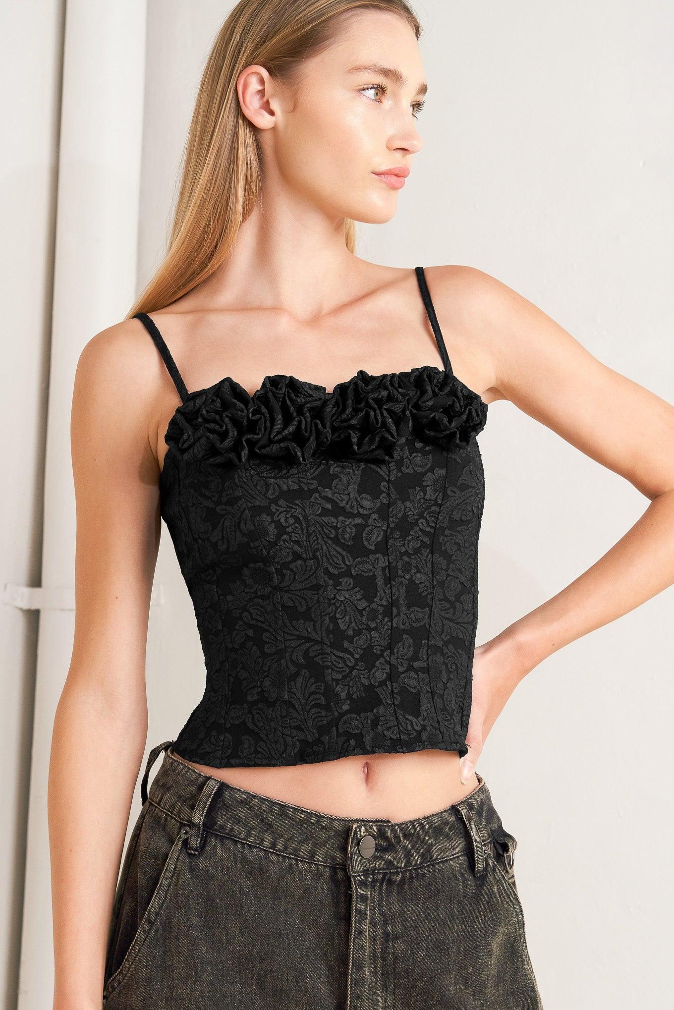 FOREVER DAYDREAMING WOVEN TOP.