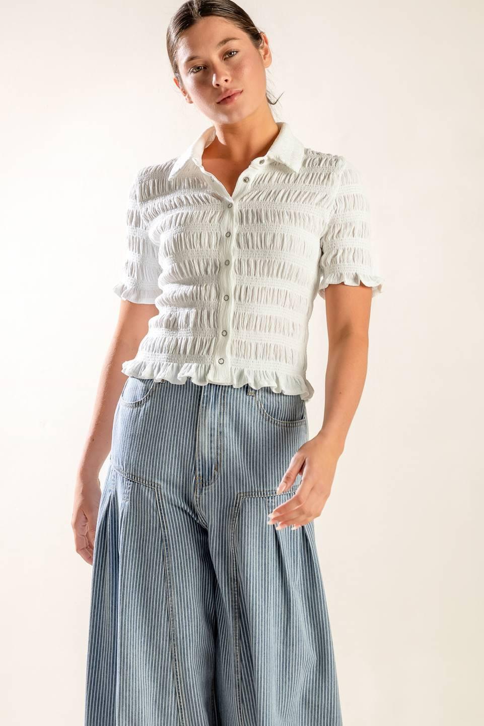 PICNIC AT SUNSET WOVEN TOP.
