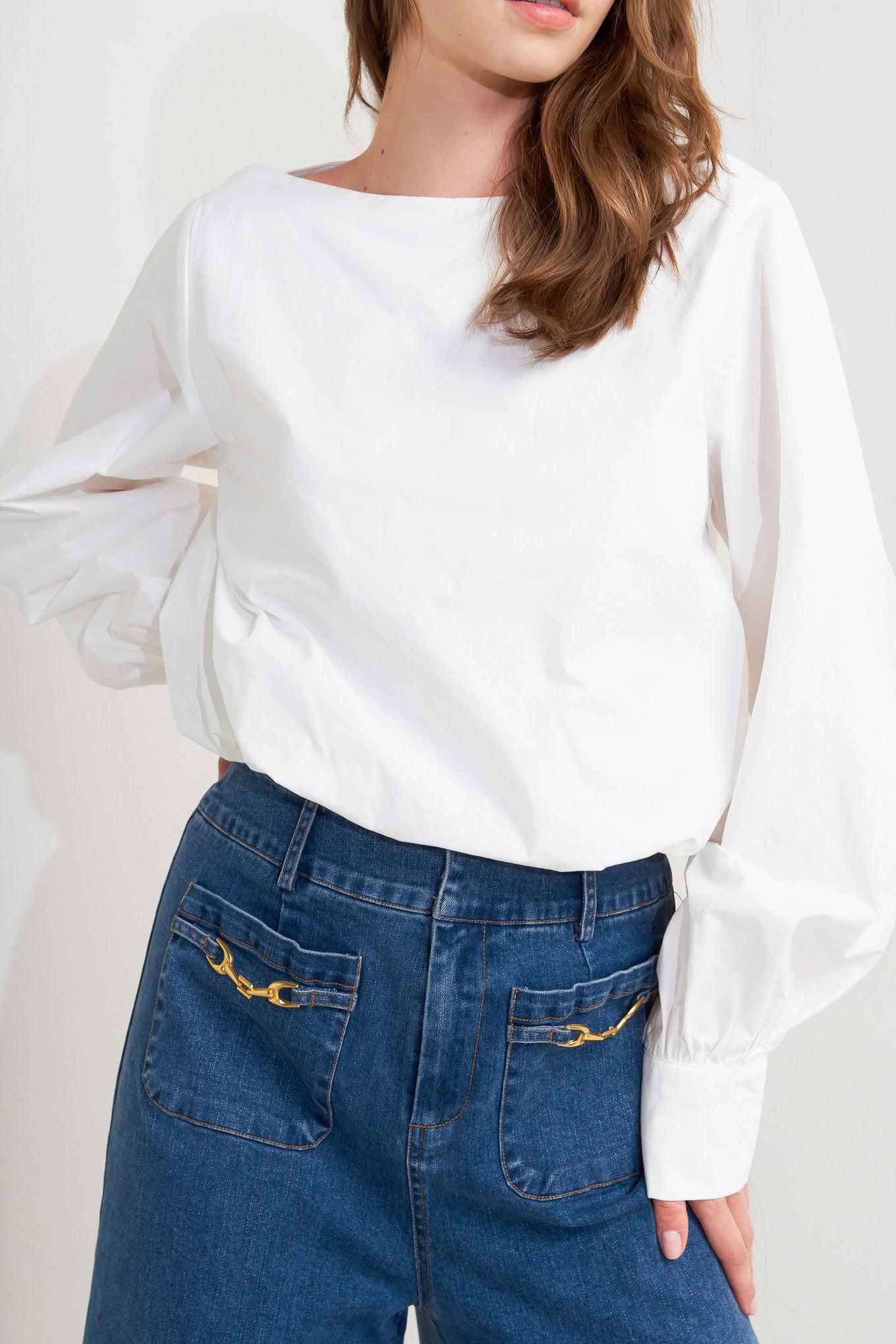 LAUREN TOUCH WOVEN TOP.
