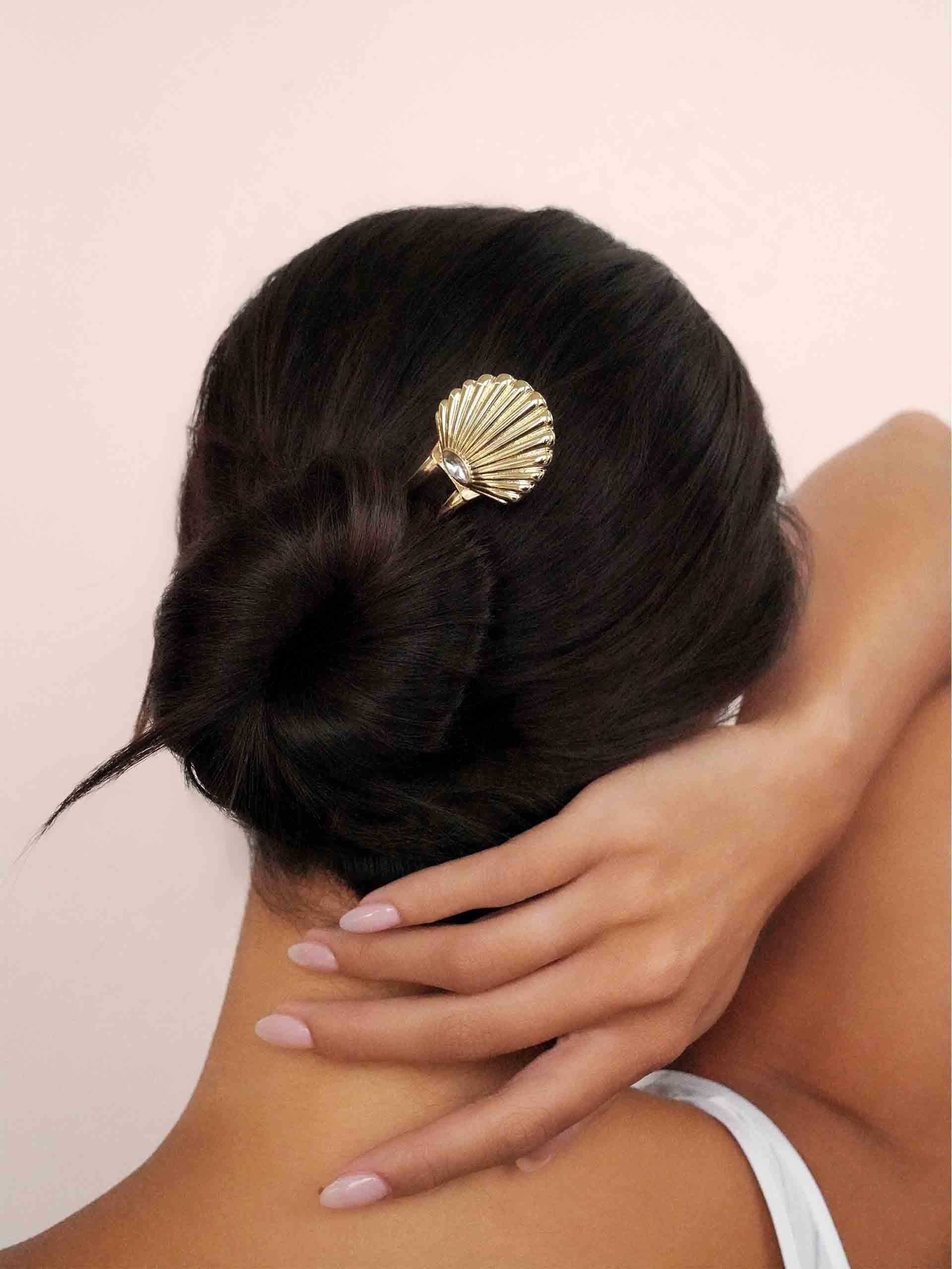 Santorini Shell Hair Pin - Flying Tomato - Hair - Ettika