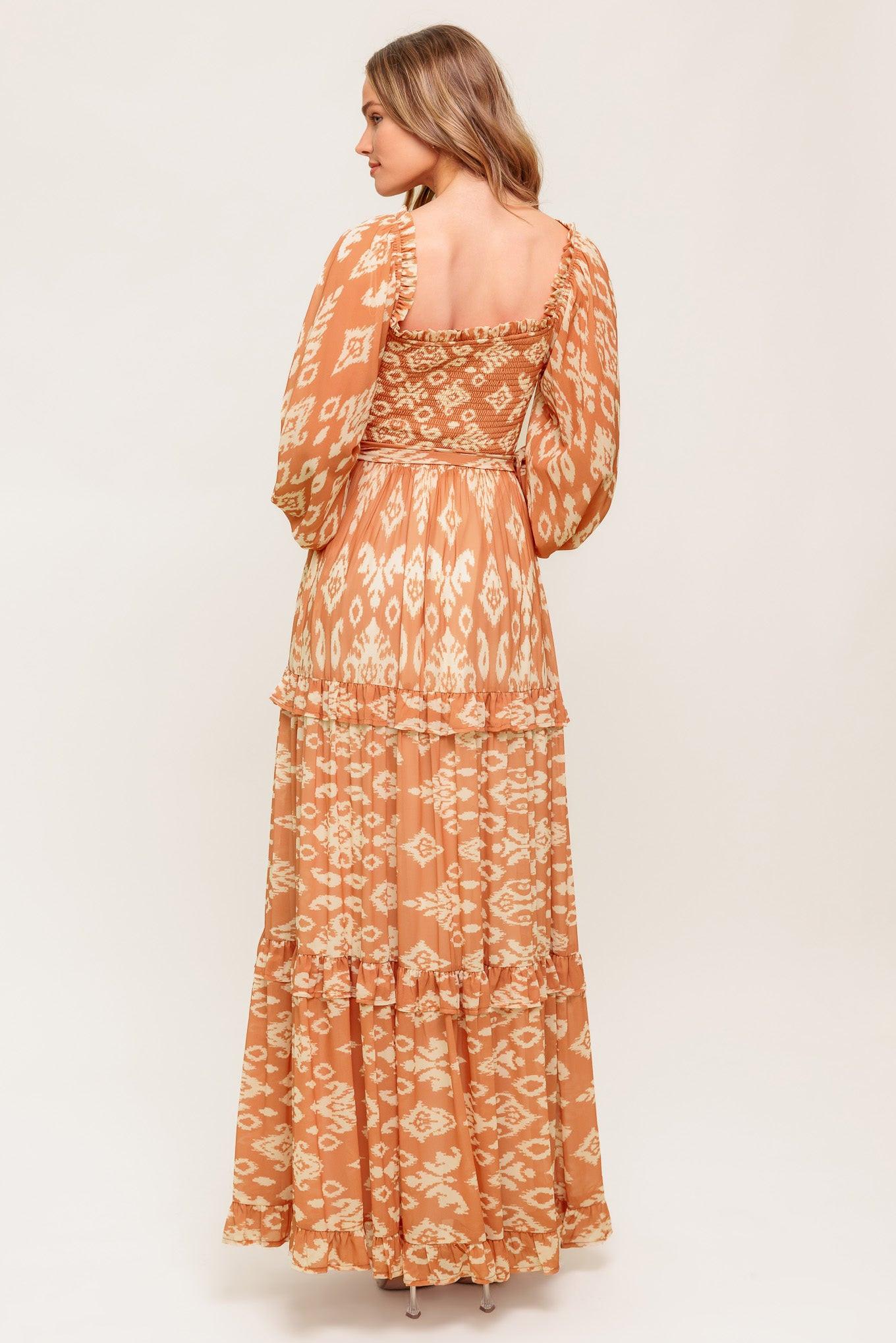 COSMOPOLITAN ELEGANCE WOVEN MAXI DRESS.