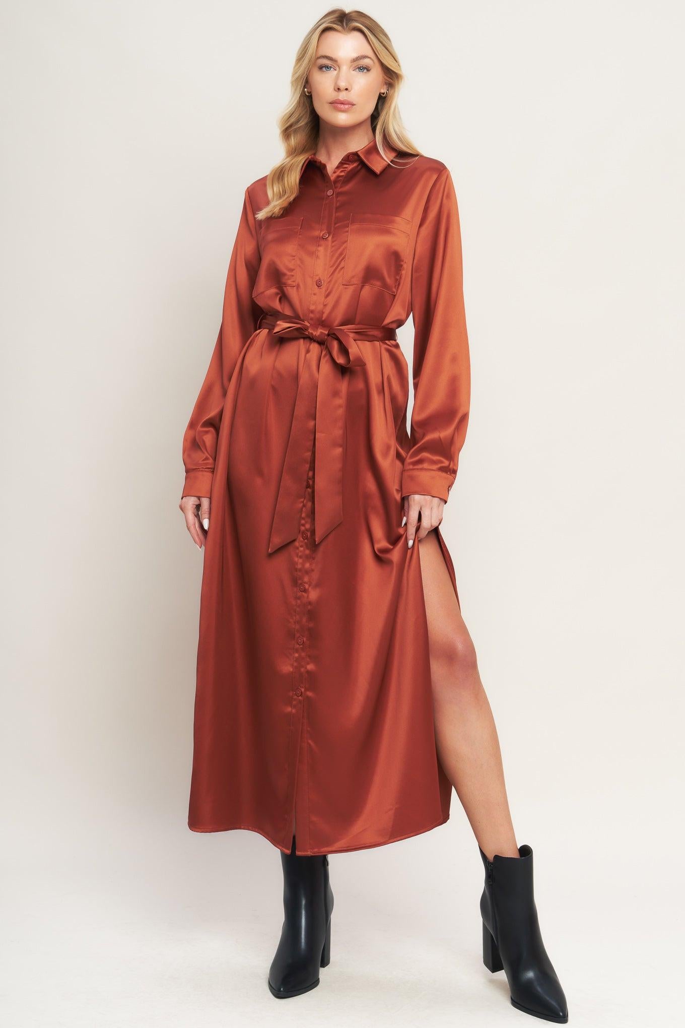 IT'S YOUR PLACE WOVEN MIDI DRESS.