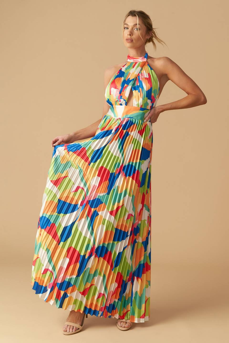 KEEP BLOOMING WOVEN MAXI DRESS.