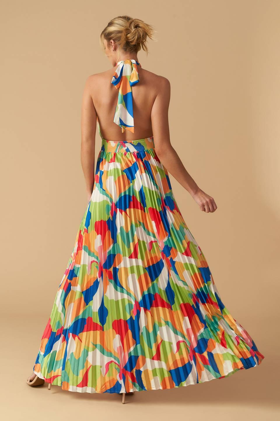 KEEP BLOOMING WOVEN MAXI DRESS.