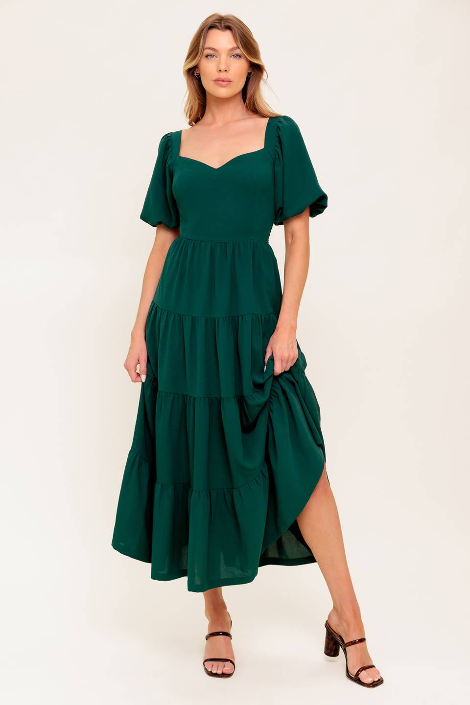 READY WHEN YOU ARE WOVEN MIDI DRESS