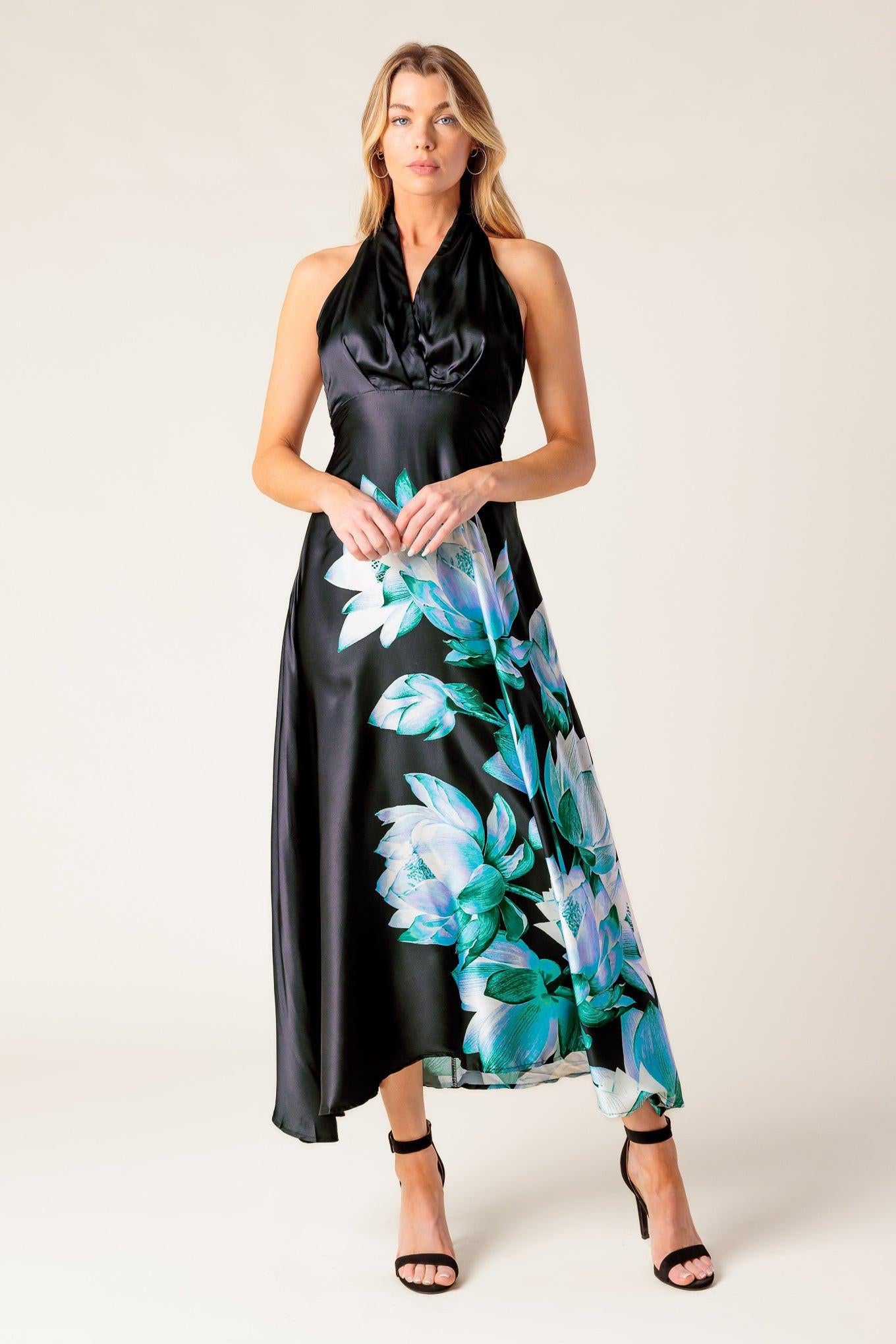 INSATIABLE FEELING WOVEN MIDI DRESS.
