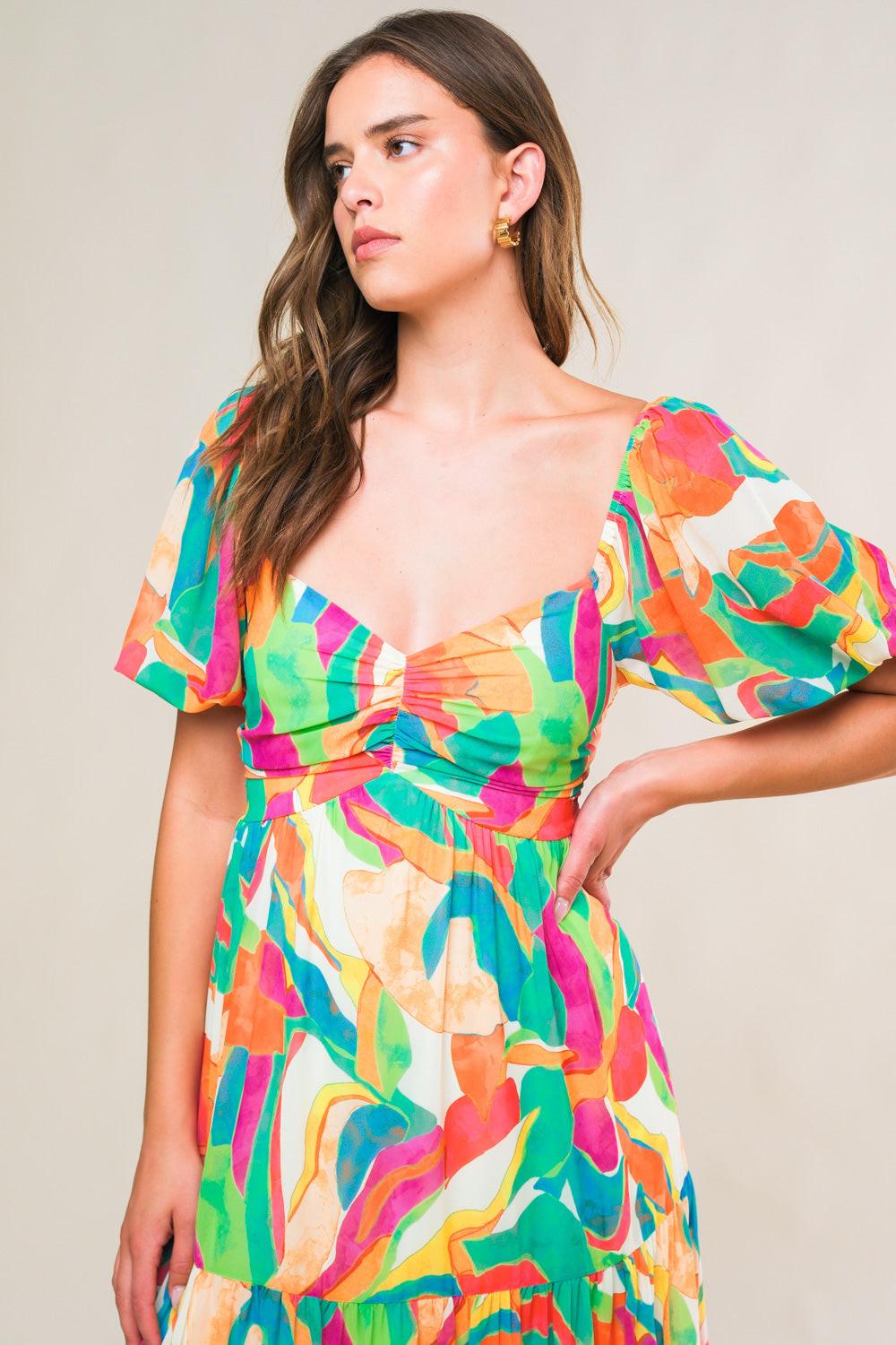 EXCEPTIONAL EXPRESSION WOVEN MAXI DRESS.