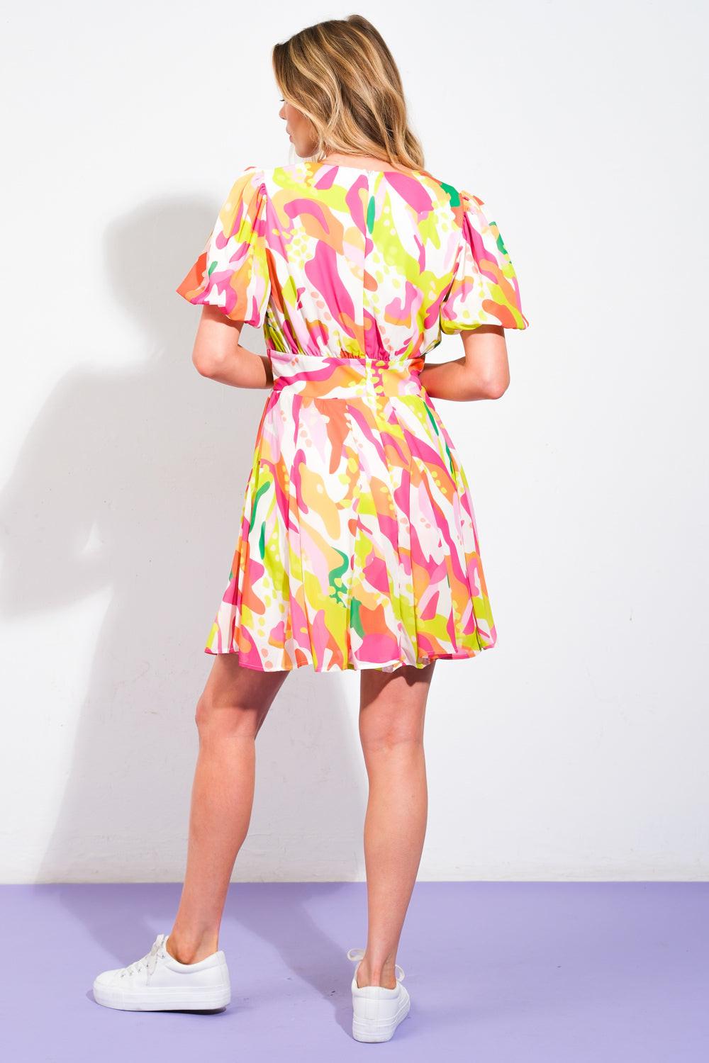 CUTE CERTAINTY WOVEN MINI DRESS.