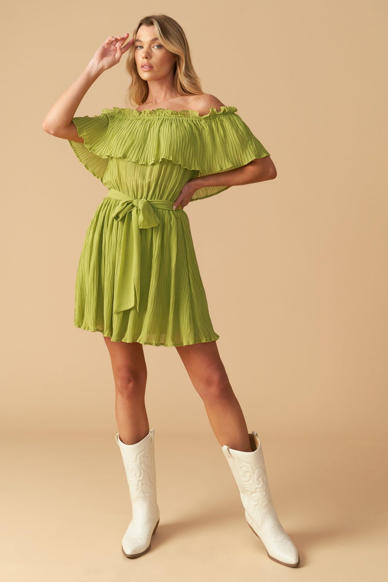JUST ONE MORE WOVEN MINI DRESS.