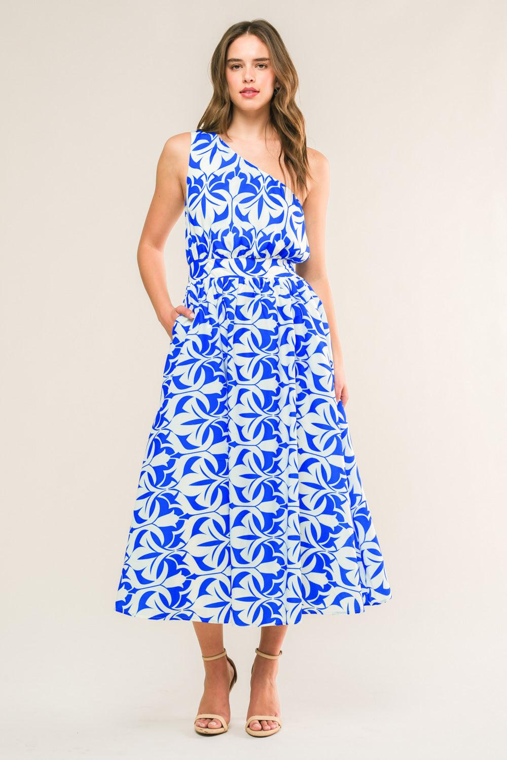 FEEL THE BEAT WOVEN MIDI DRESS.