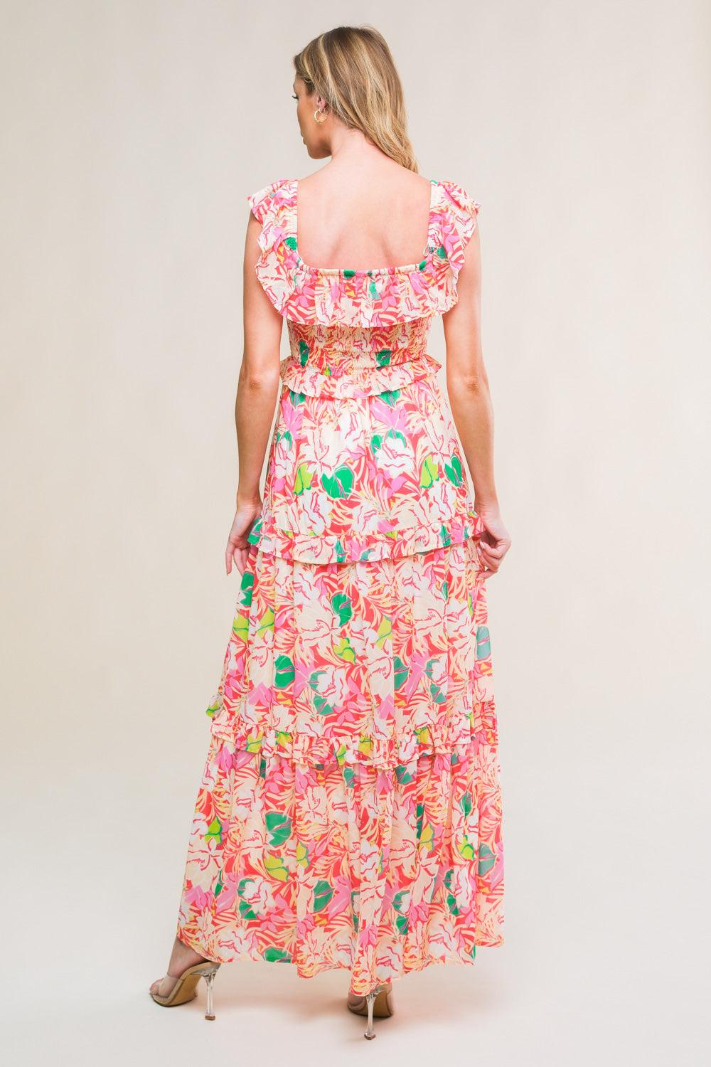 RELAXED CHARM WOVEN MIDI DRESS.