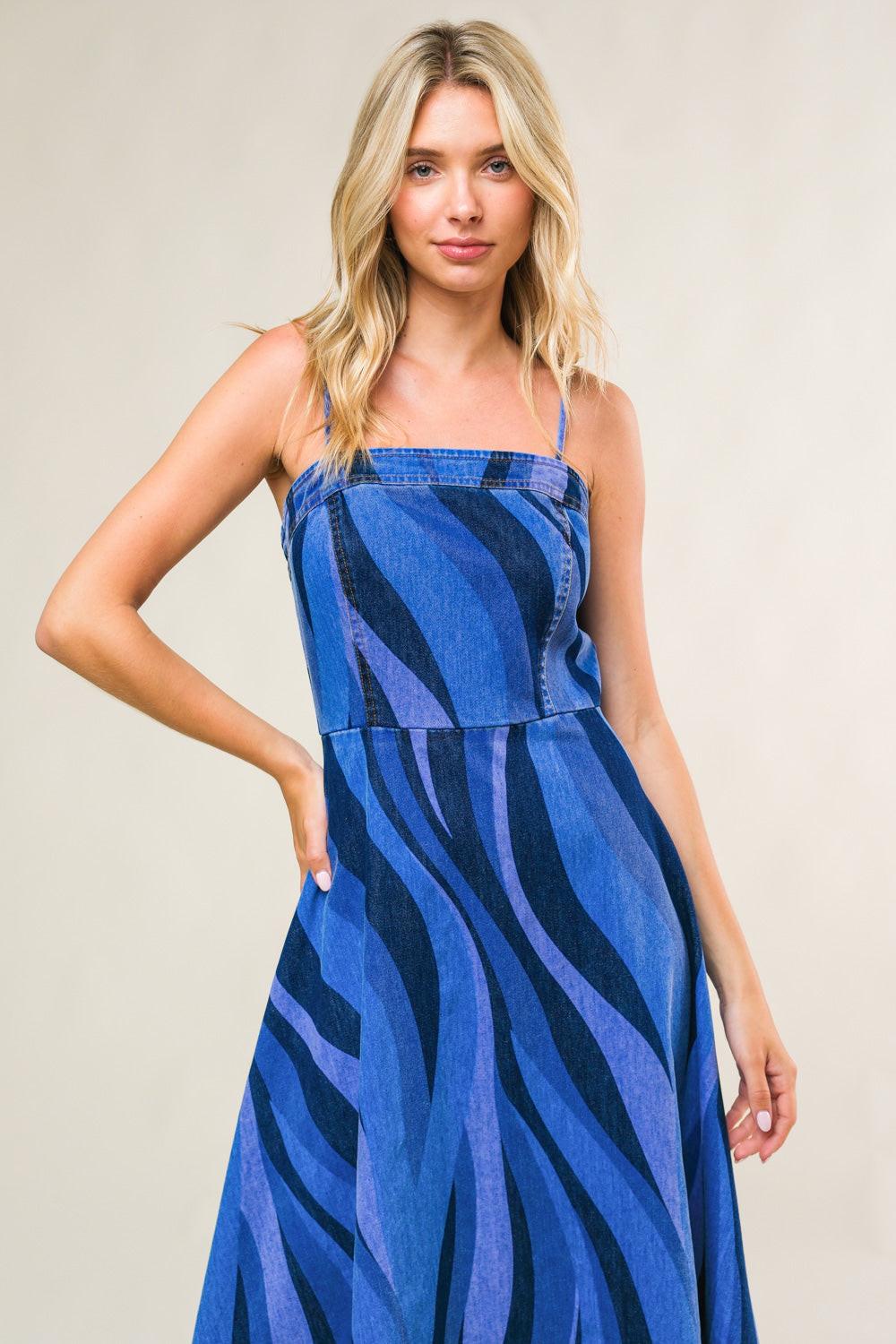 PATRIOTIC PRINCESS DENIM MIDI DRESS l FLYING TOMATO BLUE / M PATRIOTIC PRINCESS DENIM MIDI DRESS l FLYING TOMATO BLUE / M