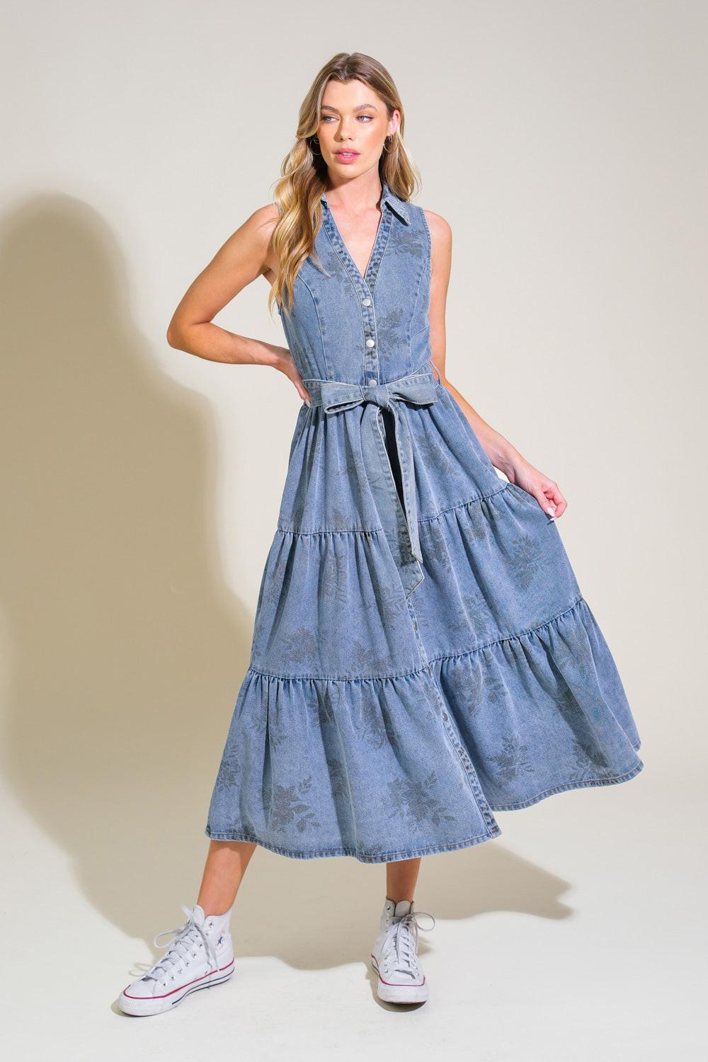 LIFE’S PATHWAYS DENIM SHIRT DRESS.