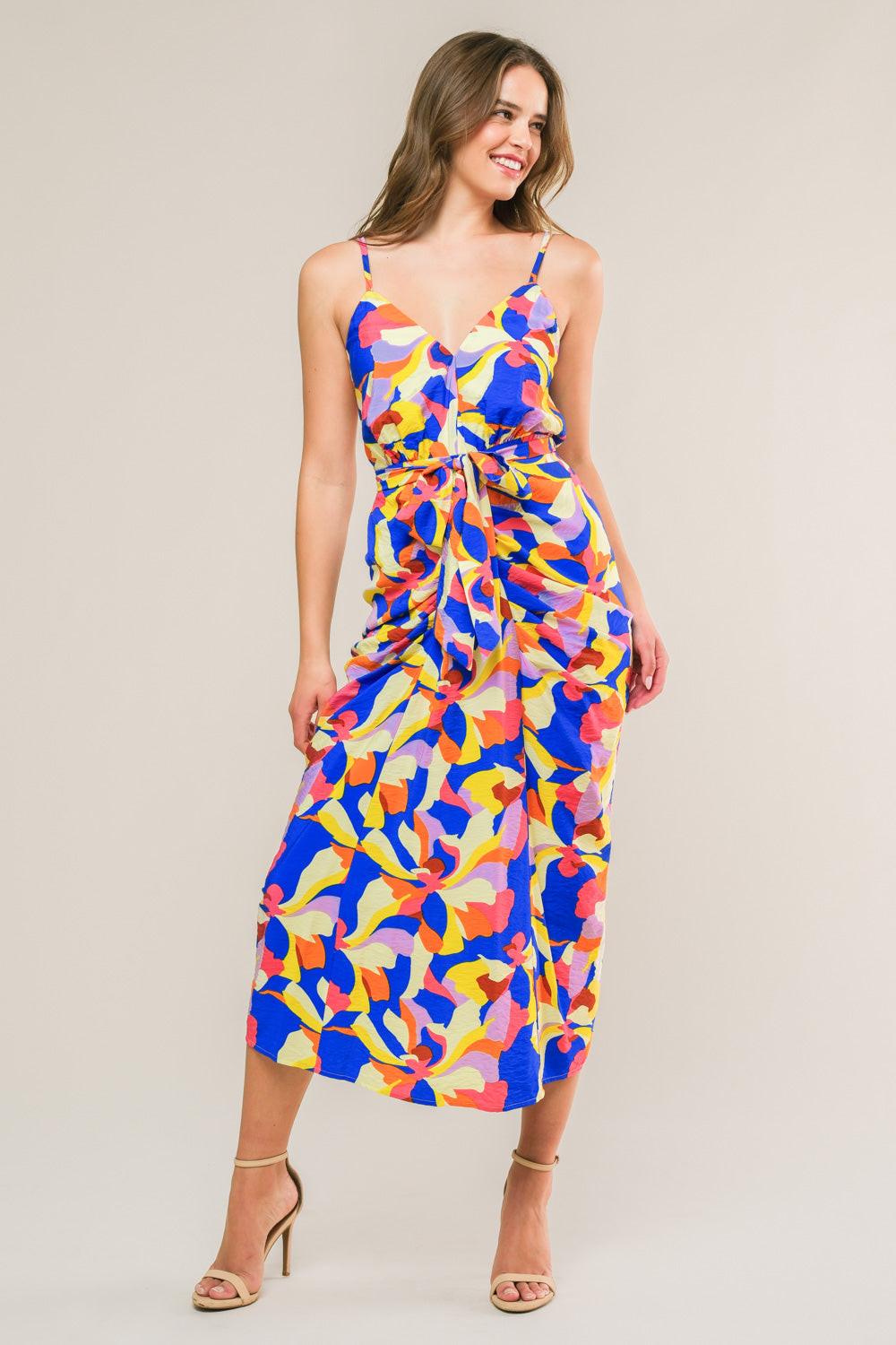 WHAT DREAMS ARE MADE WOVEN MIDI DRESS.