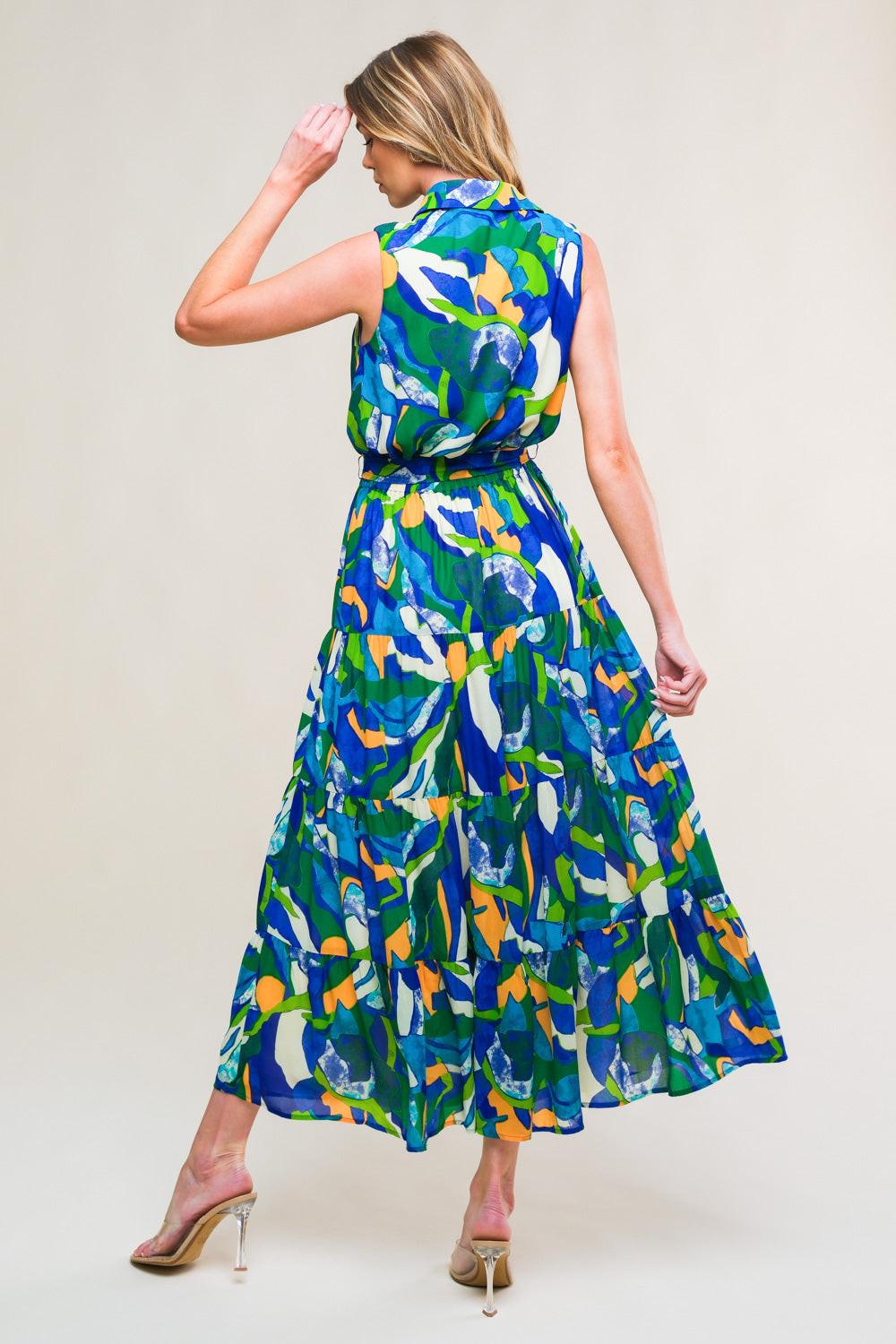 PRISTINE CHICNESS WOVEN MIDI DRESS.