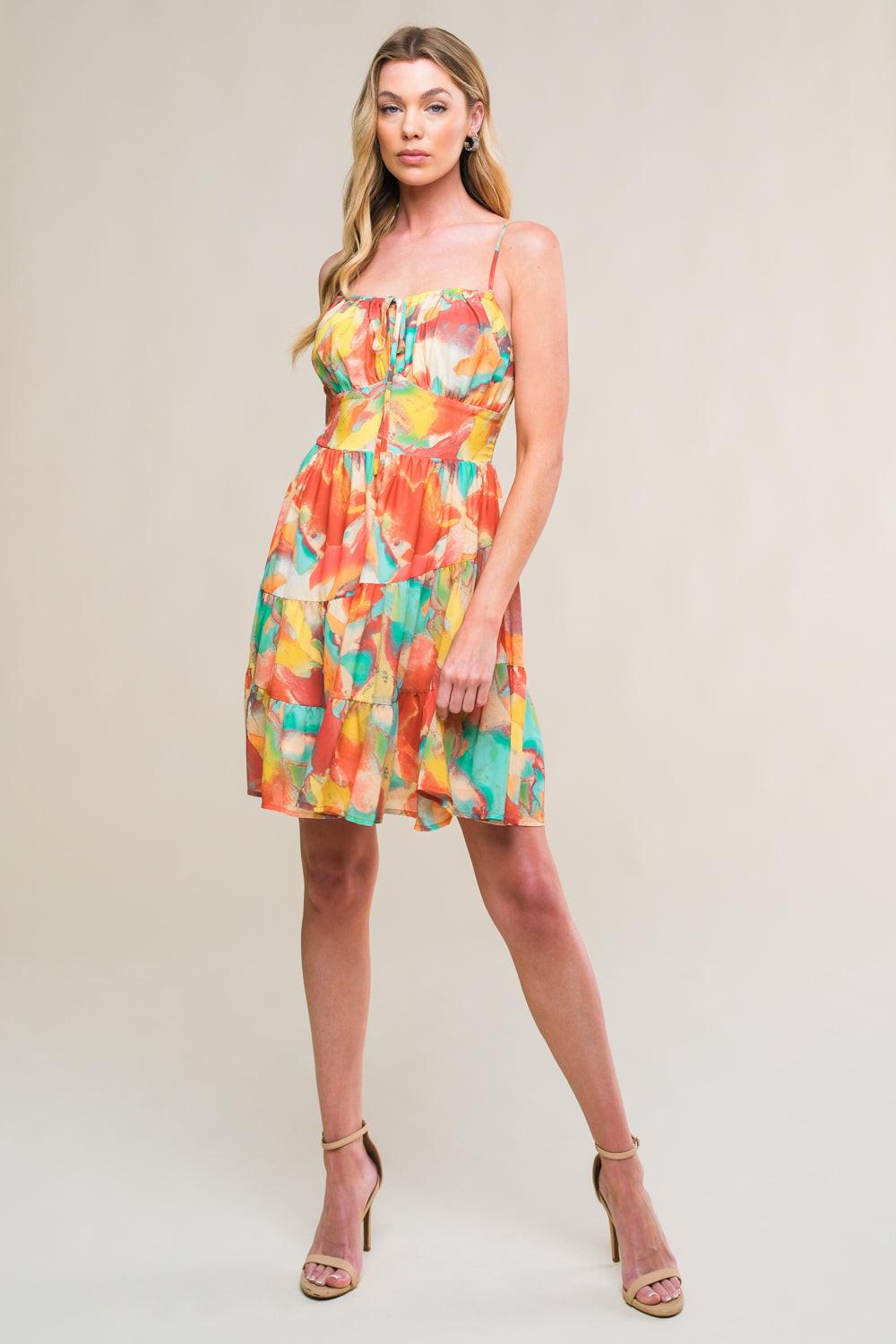 MAJESTIC ENERGY WOVEN MINI DRESS.