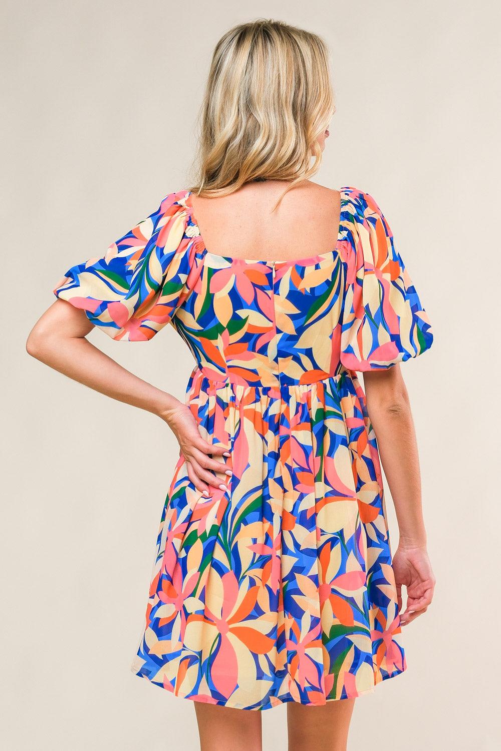 STATE OF BLISS WOVEN MINI DRESS.