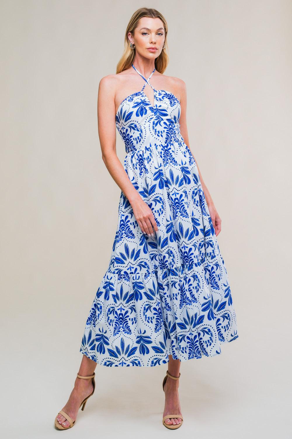 FLAWLESS SENSATION WOVEN MIDI DRESS.