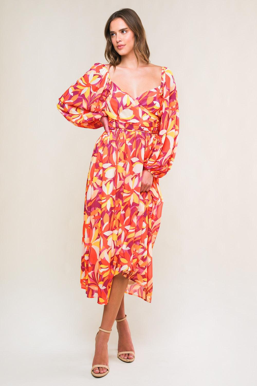 AMAZING EVENING WOVEN MIDI DRESS.