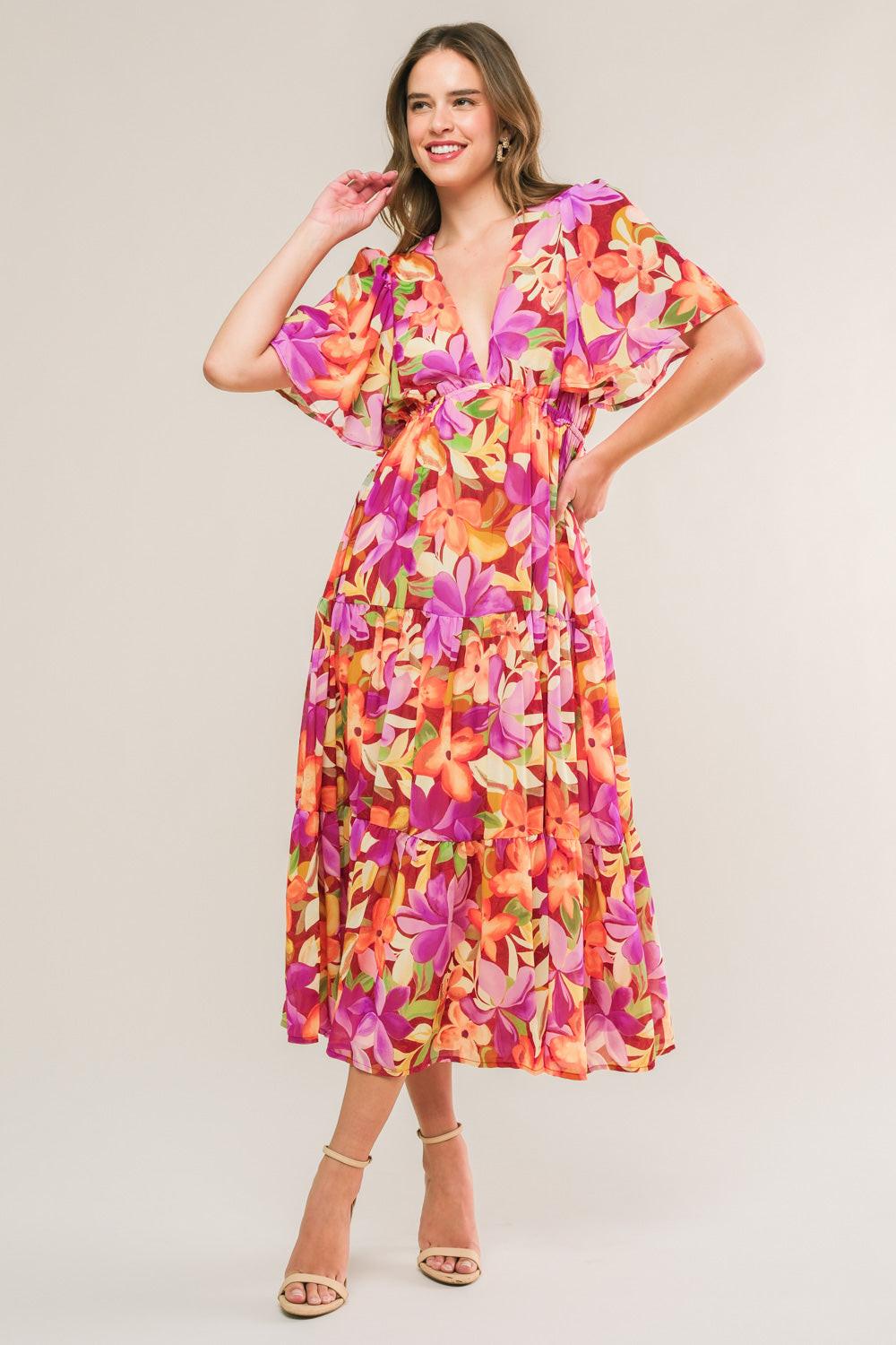 START LOOKING WOVEN MIDI DRESS.