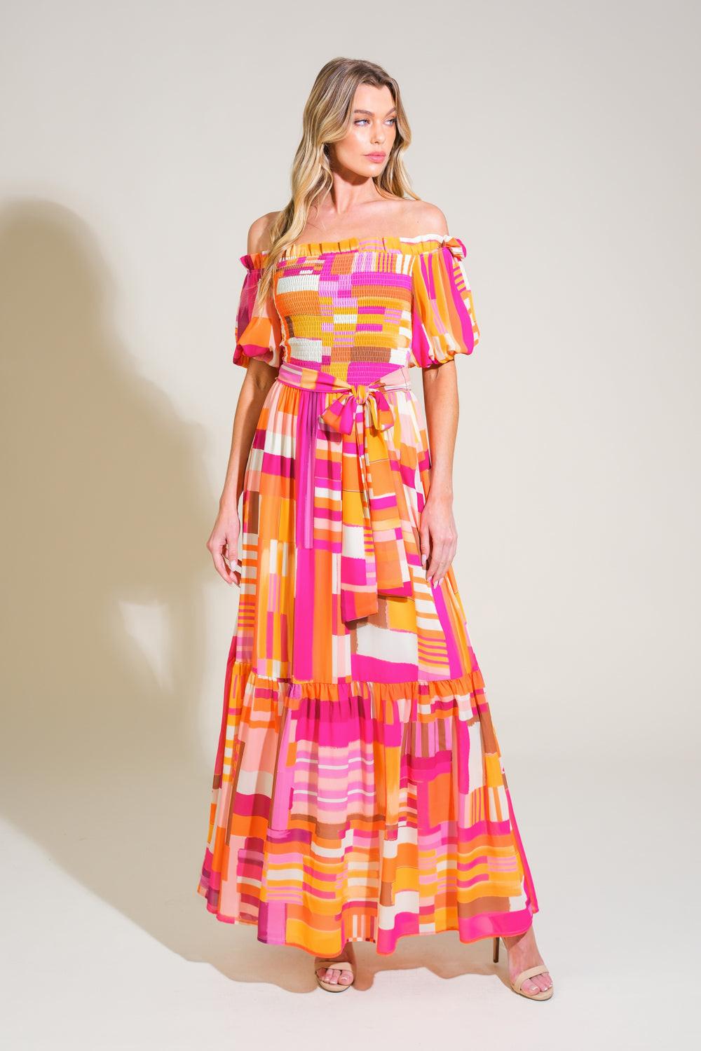 SUNSHINE SQUEEZE WOVEN MAXI DRESS.