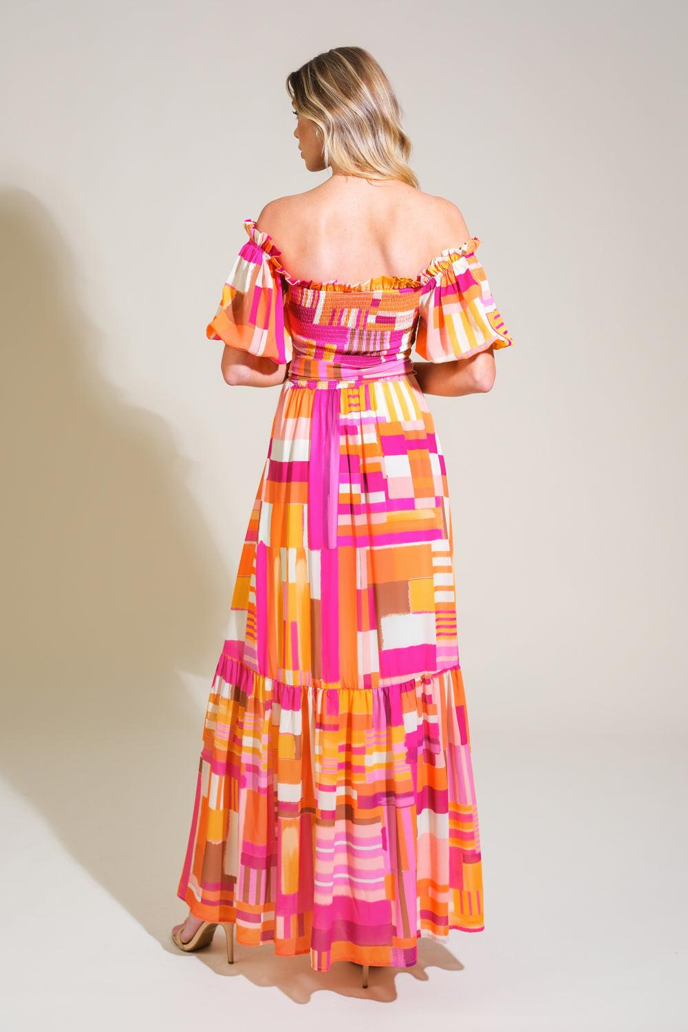 SUNSHINE SQUEEZE WOVEN MAXI DRESS.