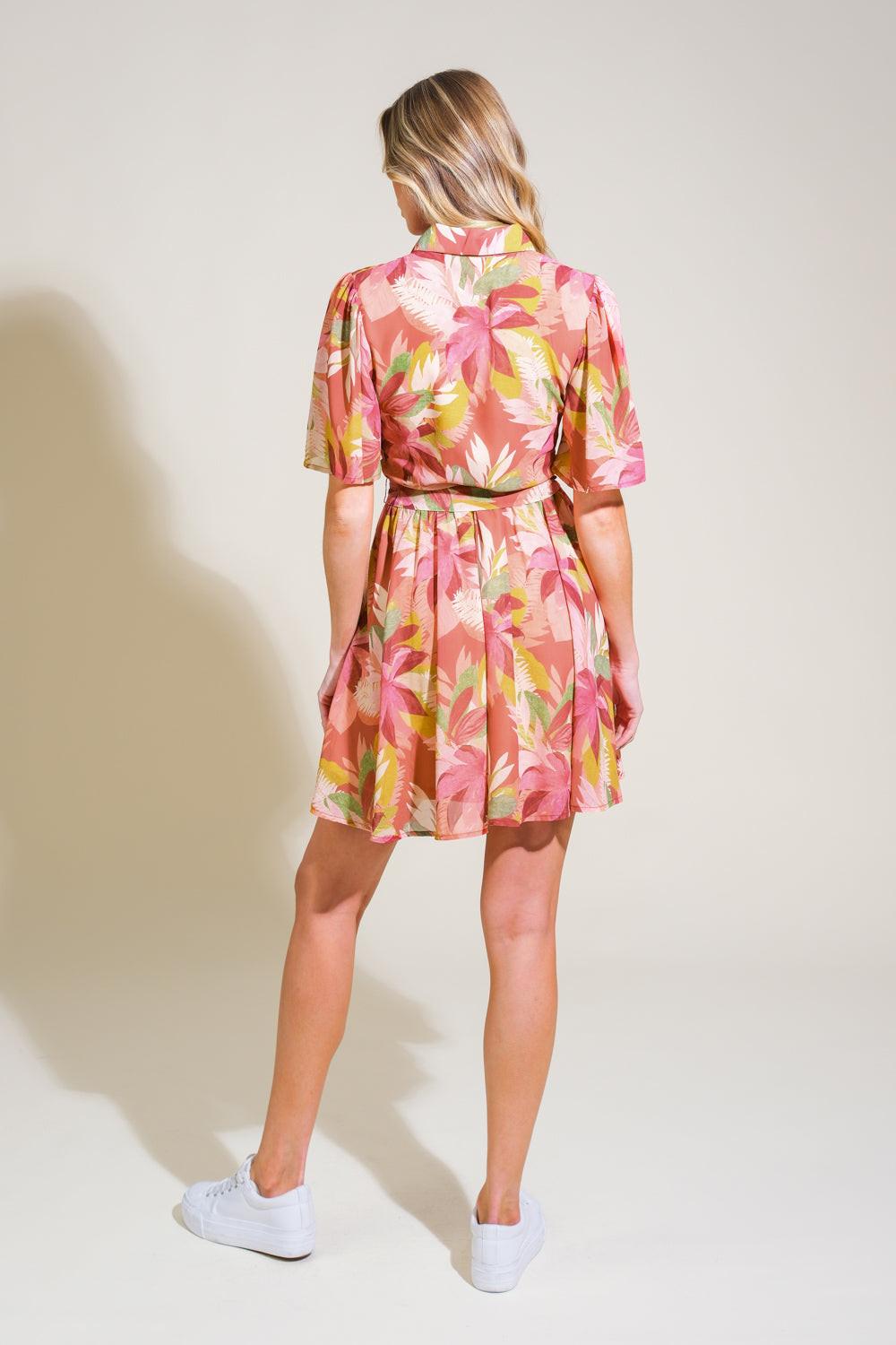 WHIMSICAL WAVES WOVEN MINI DRESS.