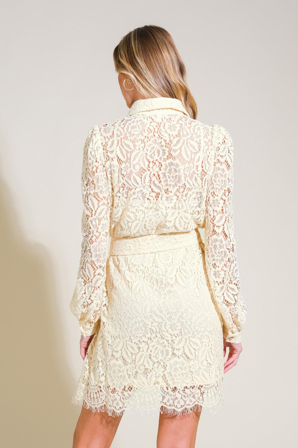 ADORE YOU LACE MINI DRESS.