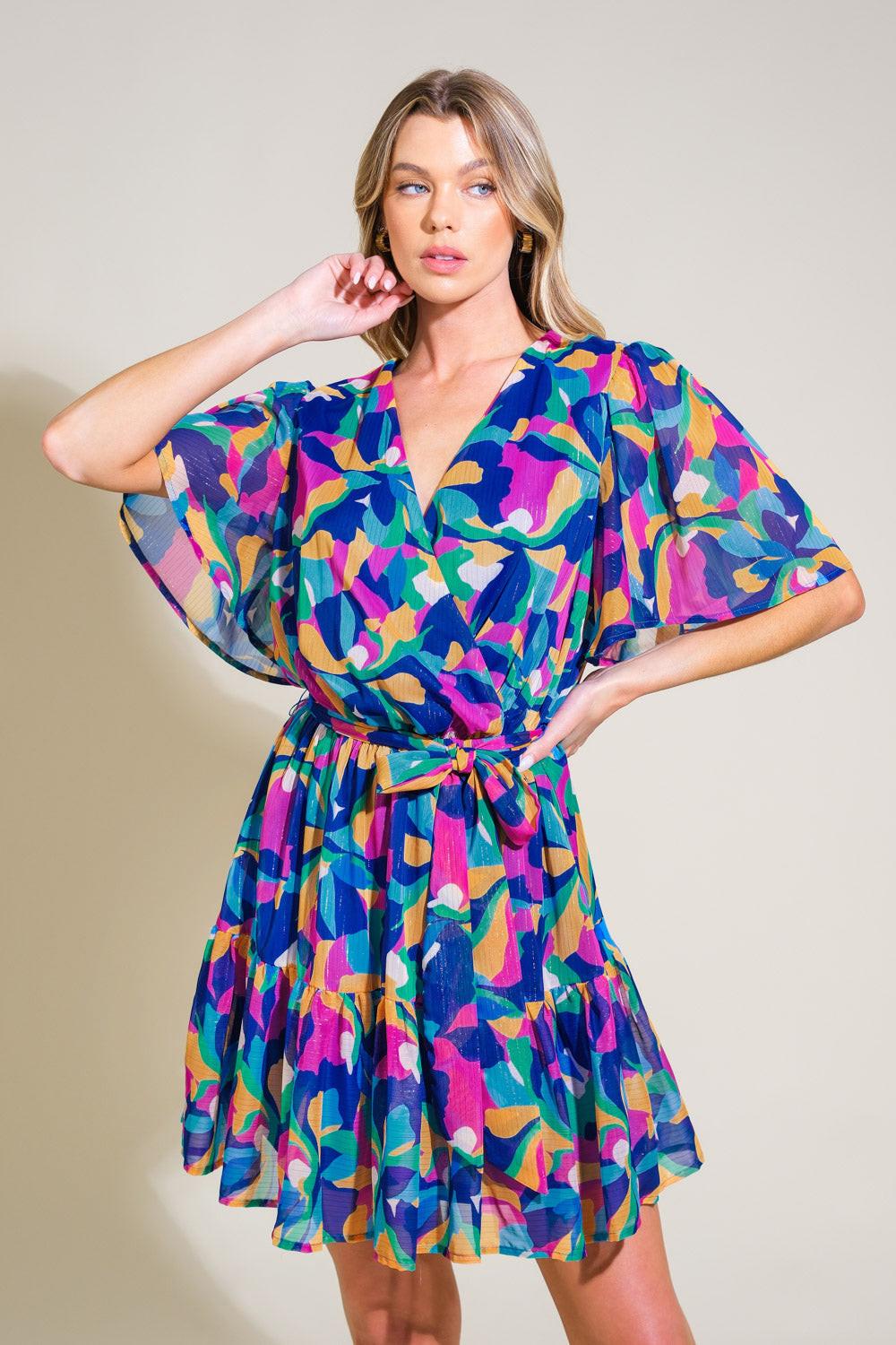 THINK OF ME WOVEN MINI DRESS.