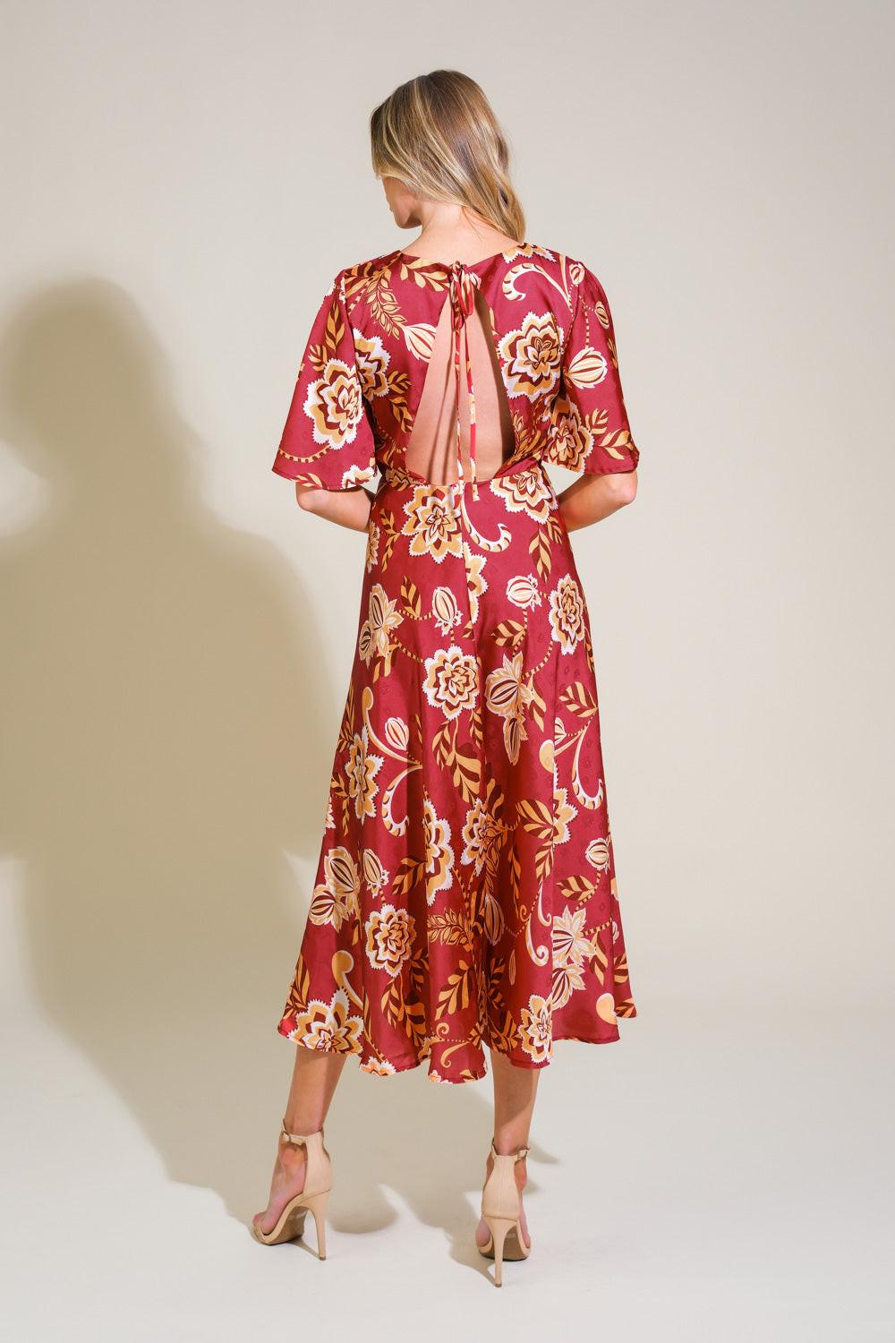 TOTAL FRILL WOVEN MIDI DRESS.