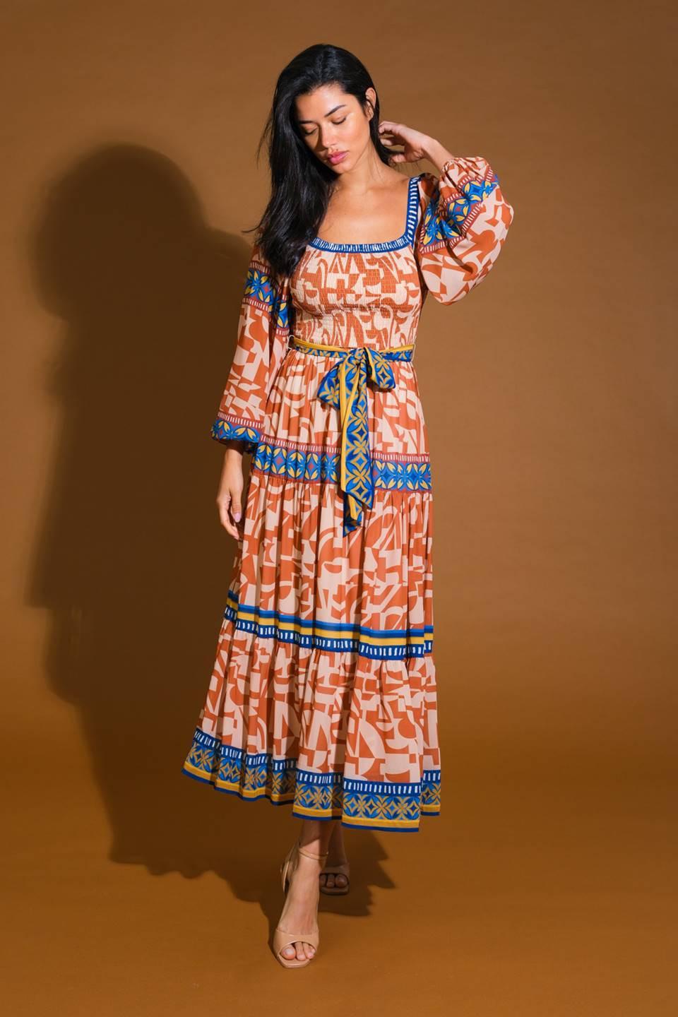 BITTER SWEET WOVEN MIDI DRESS.