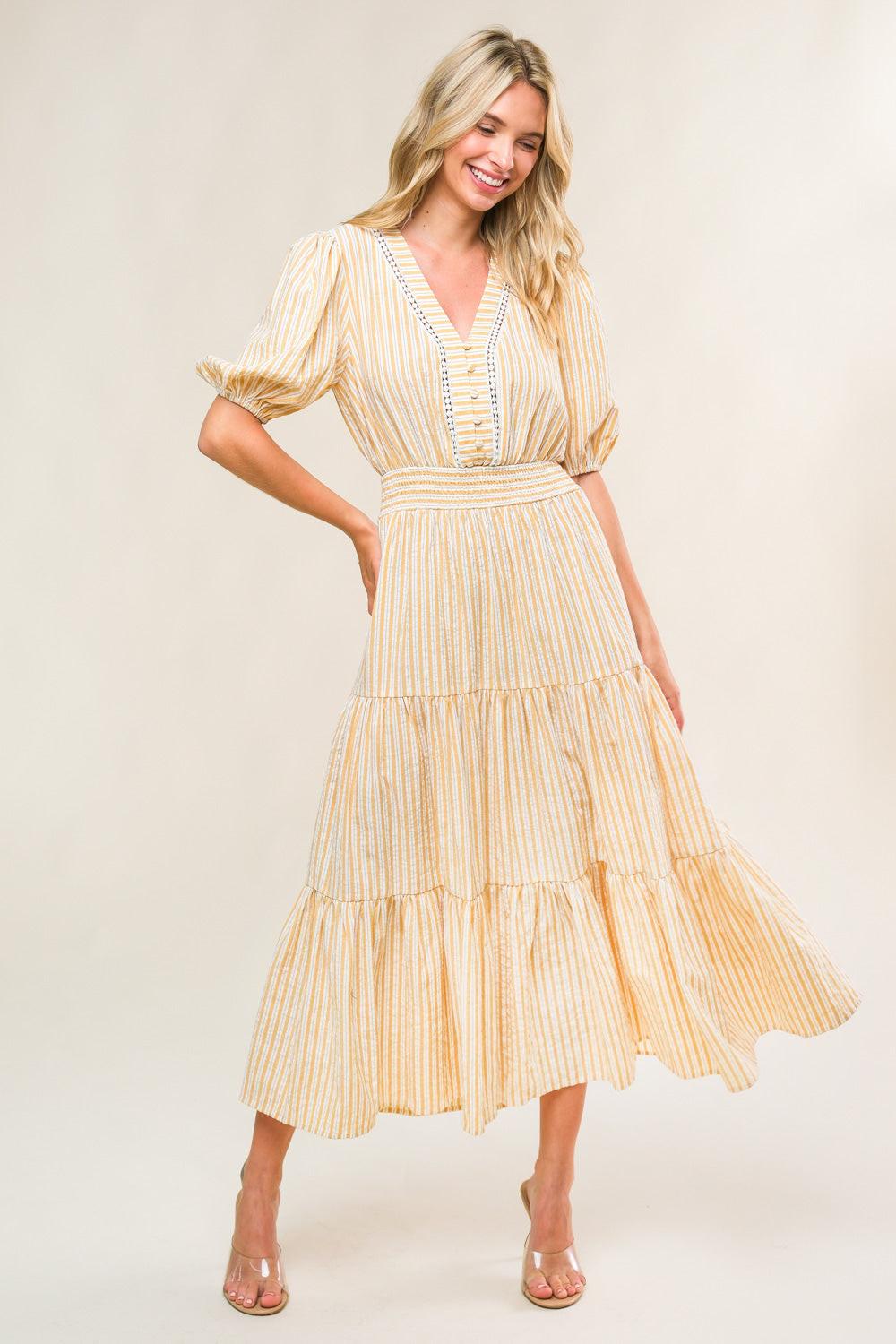 WITH THE GIRLS WOVEN MIDI DRESS.
