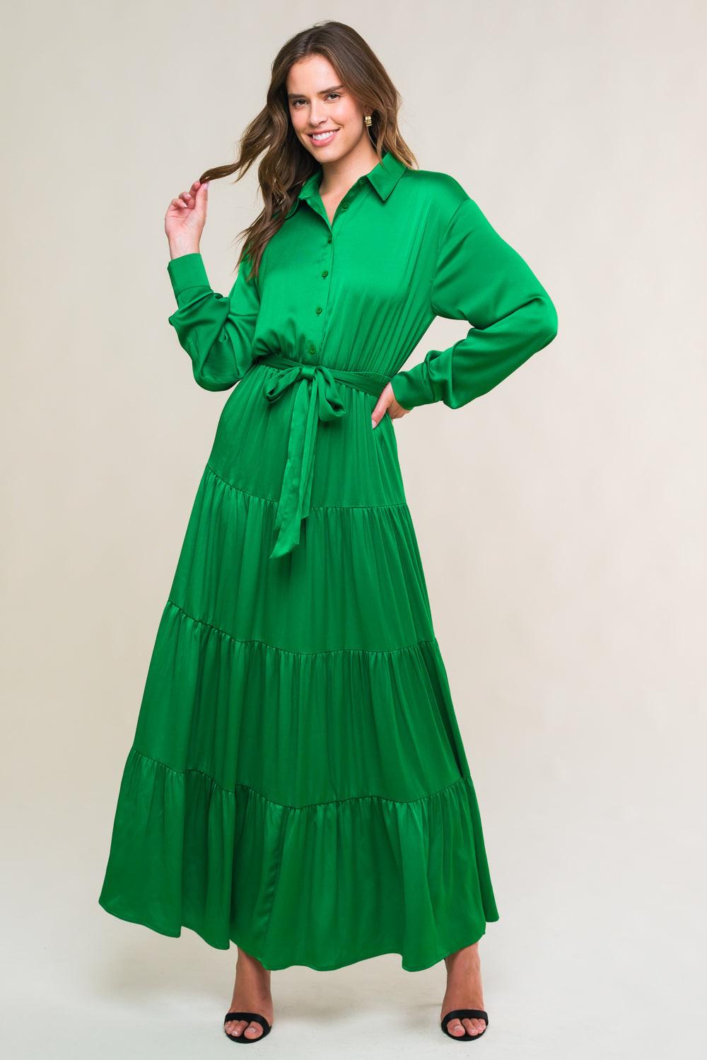 CHIC INTENT BRIGHT WOVEN MIDI DRESS.