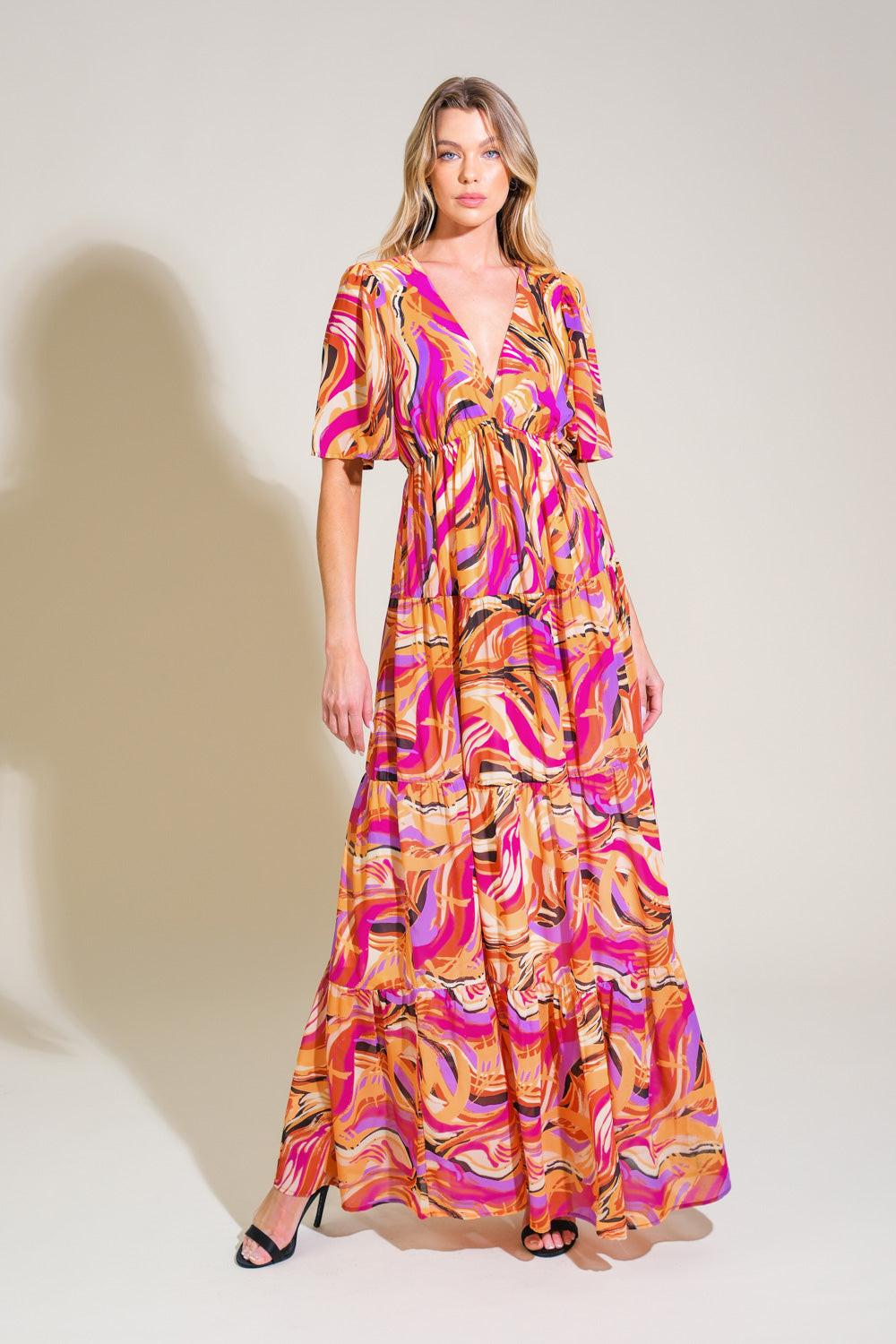 REFRESHING VIBE WOVEN MAXI DRESS.