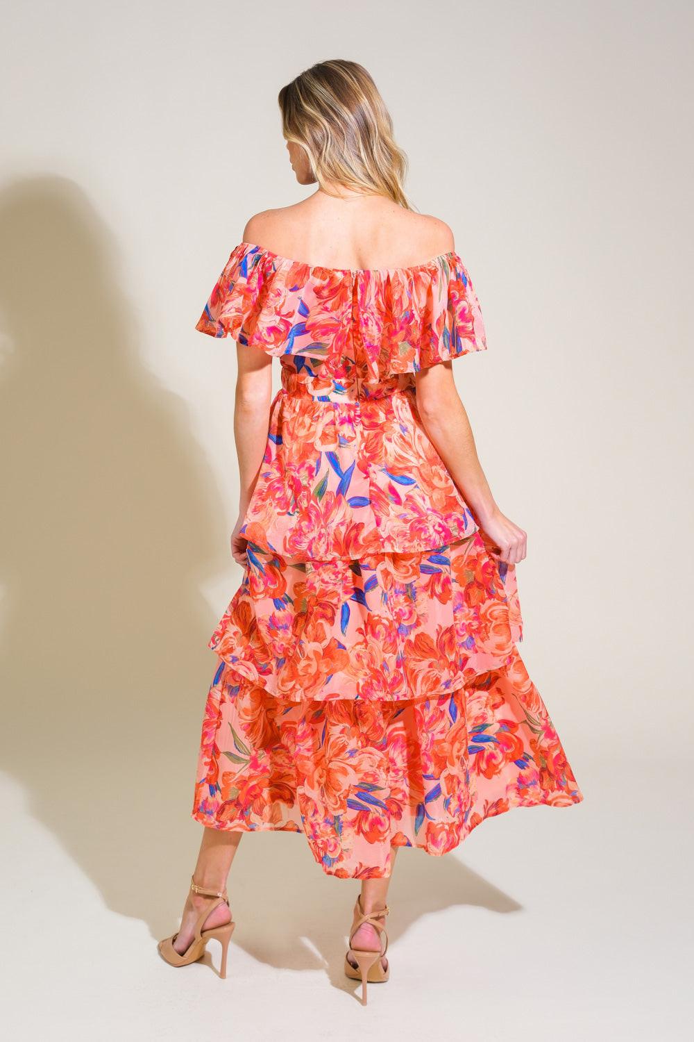 STROLL THE AVENUES WOVEN MIDI DRESS.
