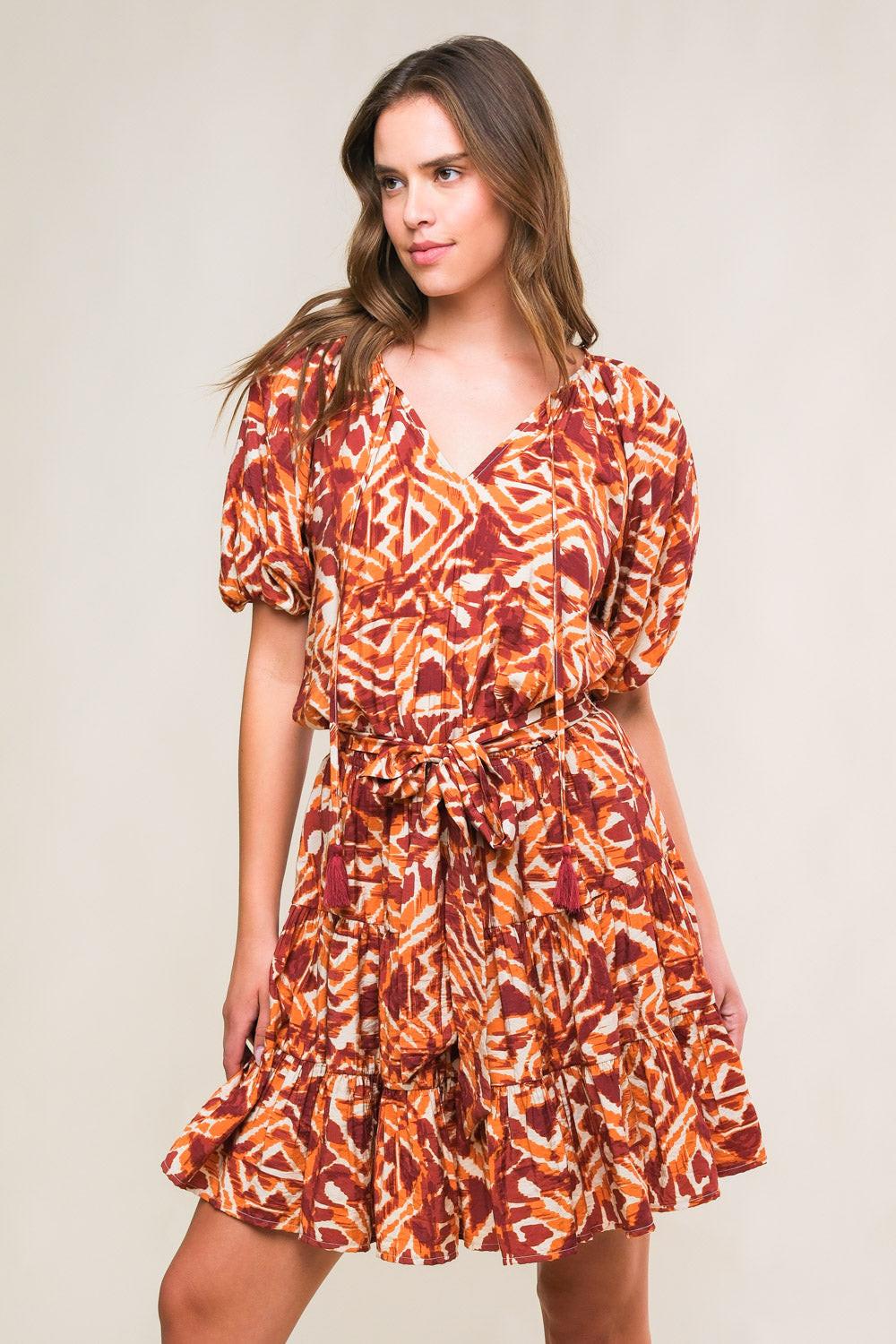harmony mini dress FLORA HARMONY WOVEN MINI DRESS l FLYING TOMATO IVORY RUST / 3X