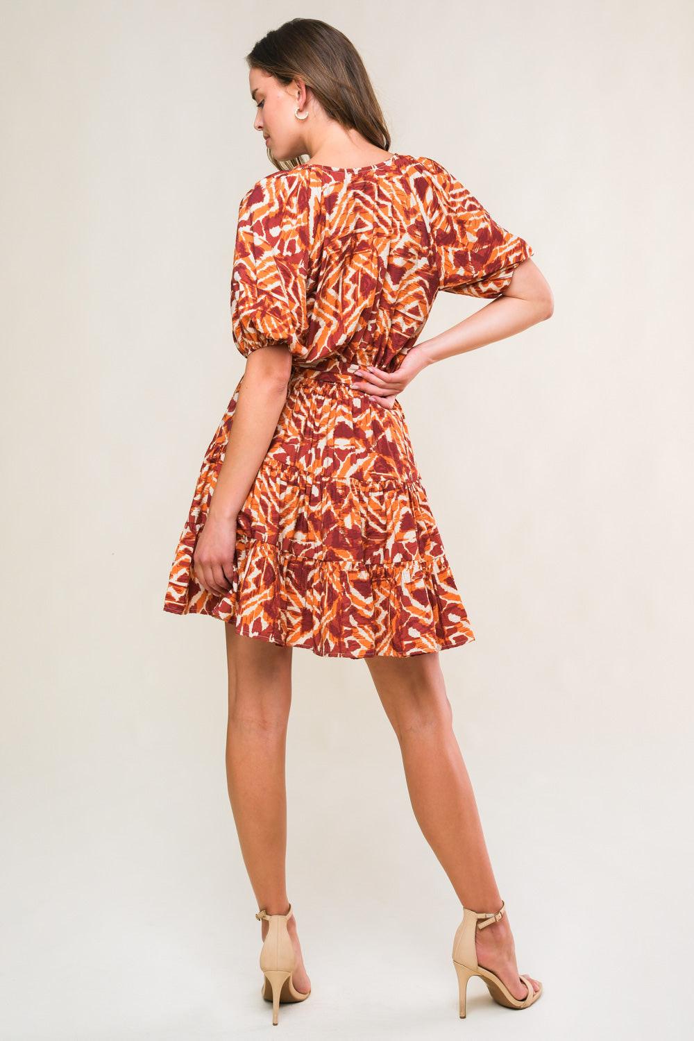 FLORA HARMONY WOVEN MINI DRESS.