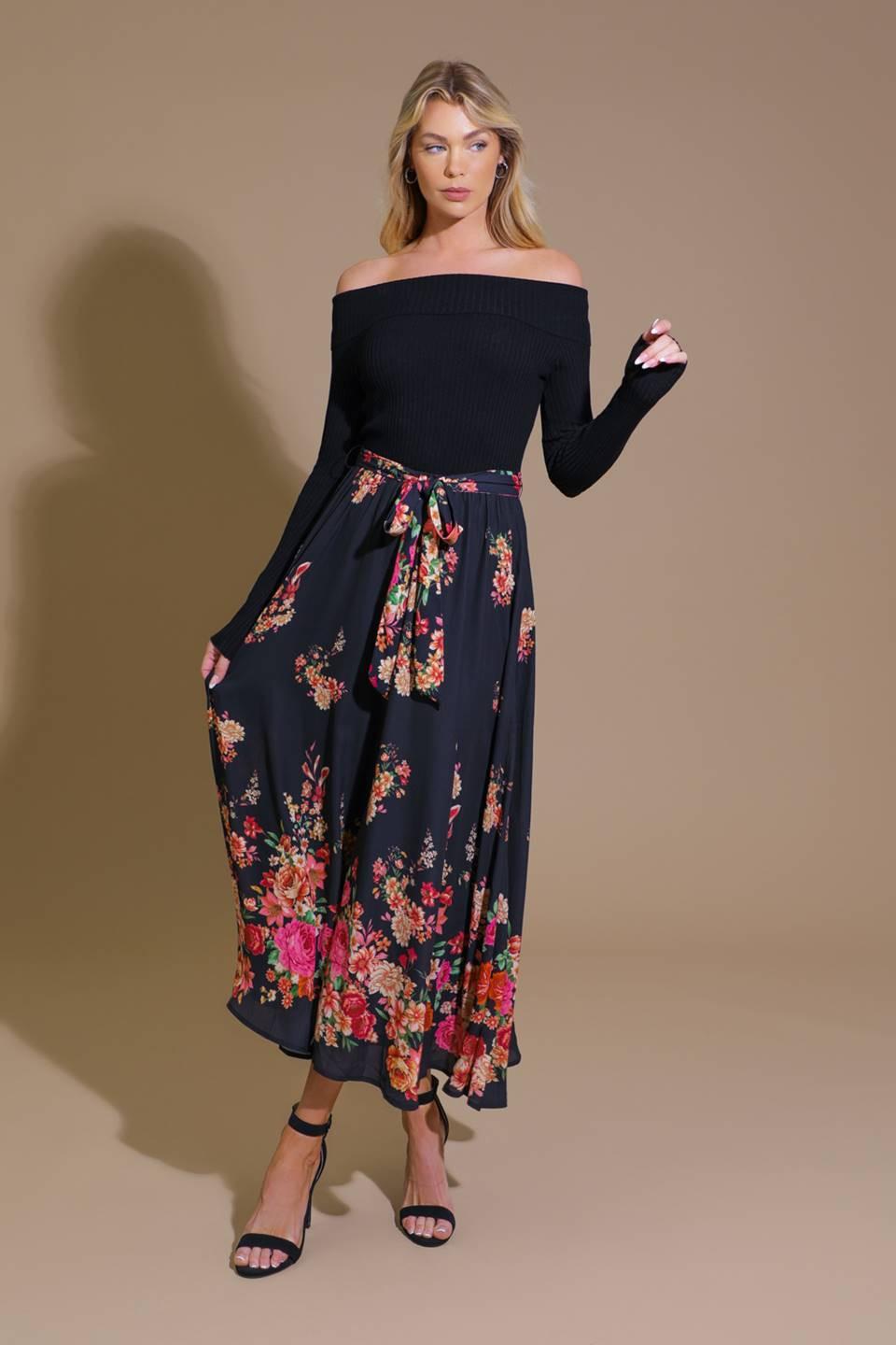MORNING SONG SWEATER WOVEN MIDI DRESS.