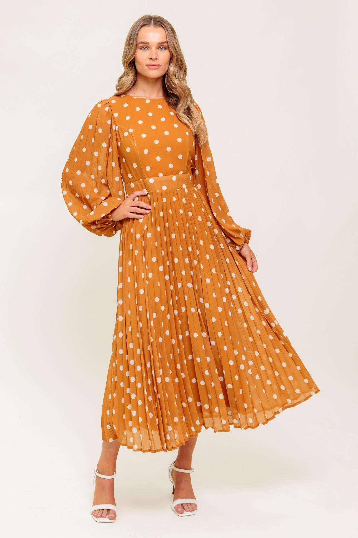 MOMENT MAKER WOVEN MIDI DRESS.