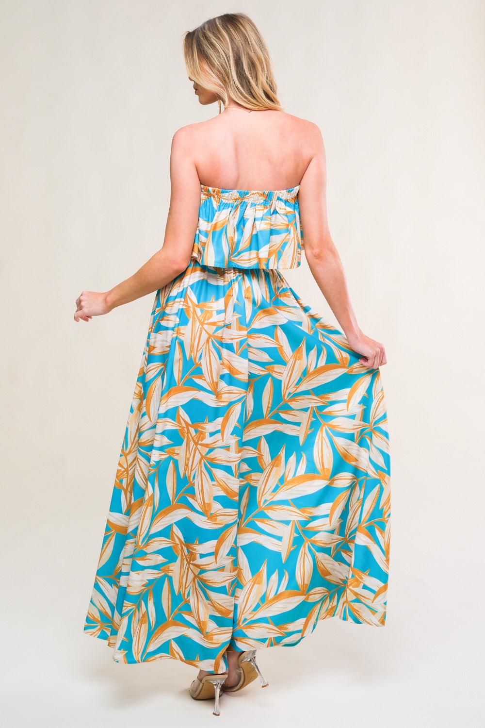 BLOSSOM IN TIME WOVEN MIDI DRESS.