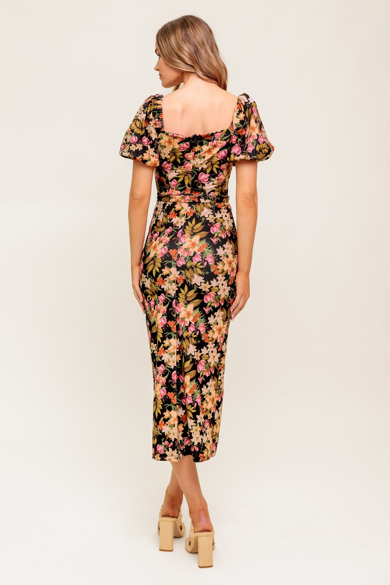 SWEET AT HEART WOVEN MIDI DRESS