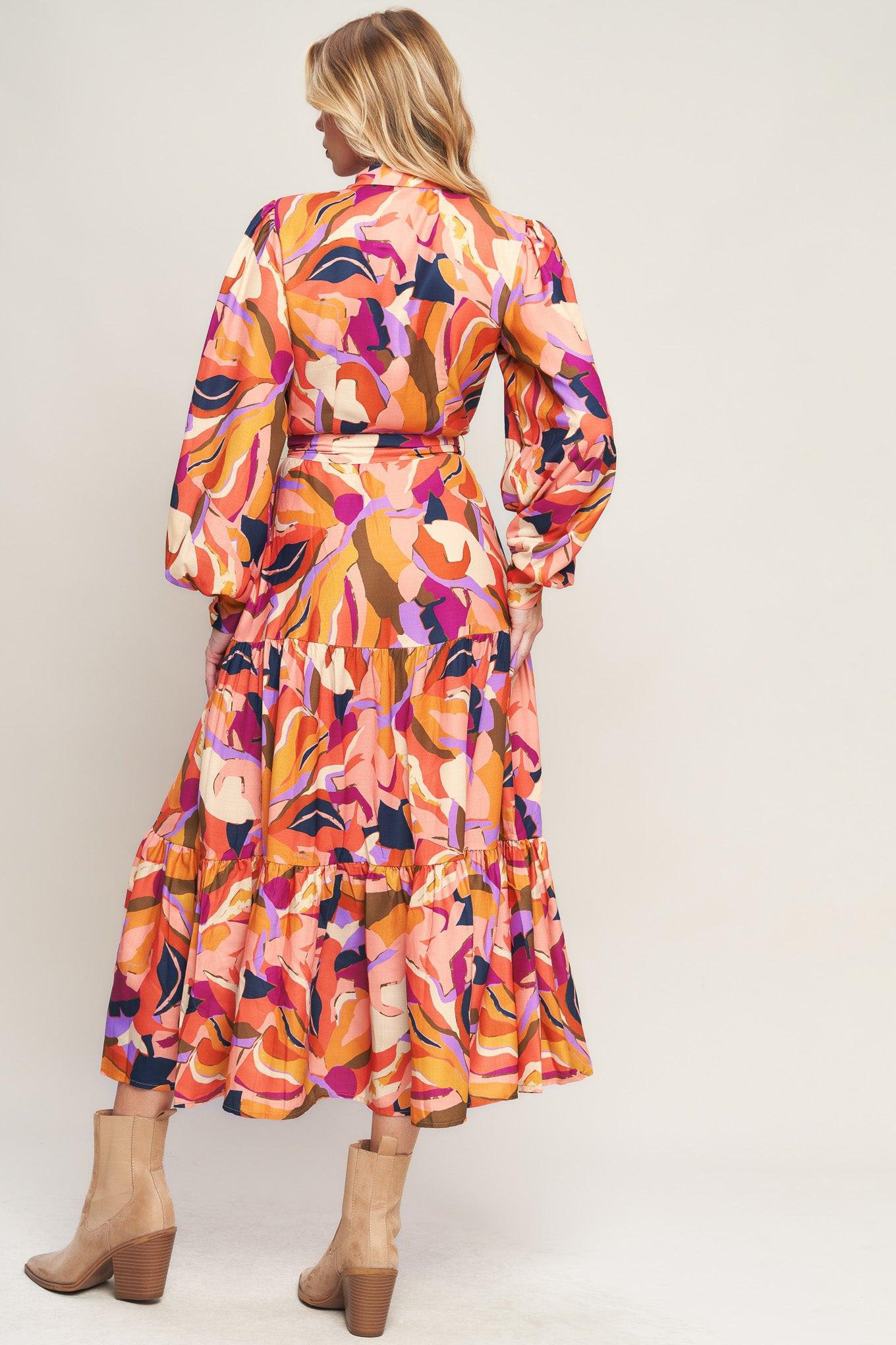 ROSEWOOD ROMANCE WOVEN MIDI DRESS.