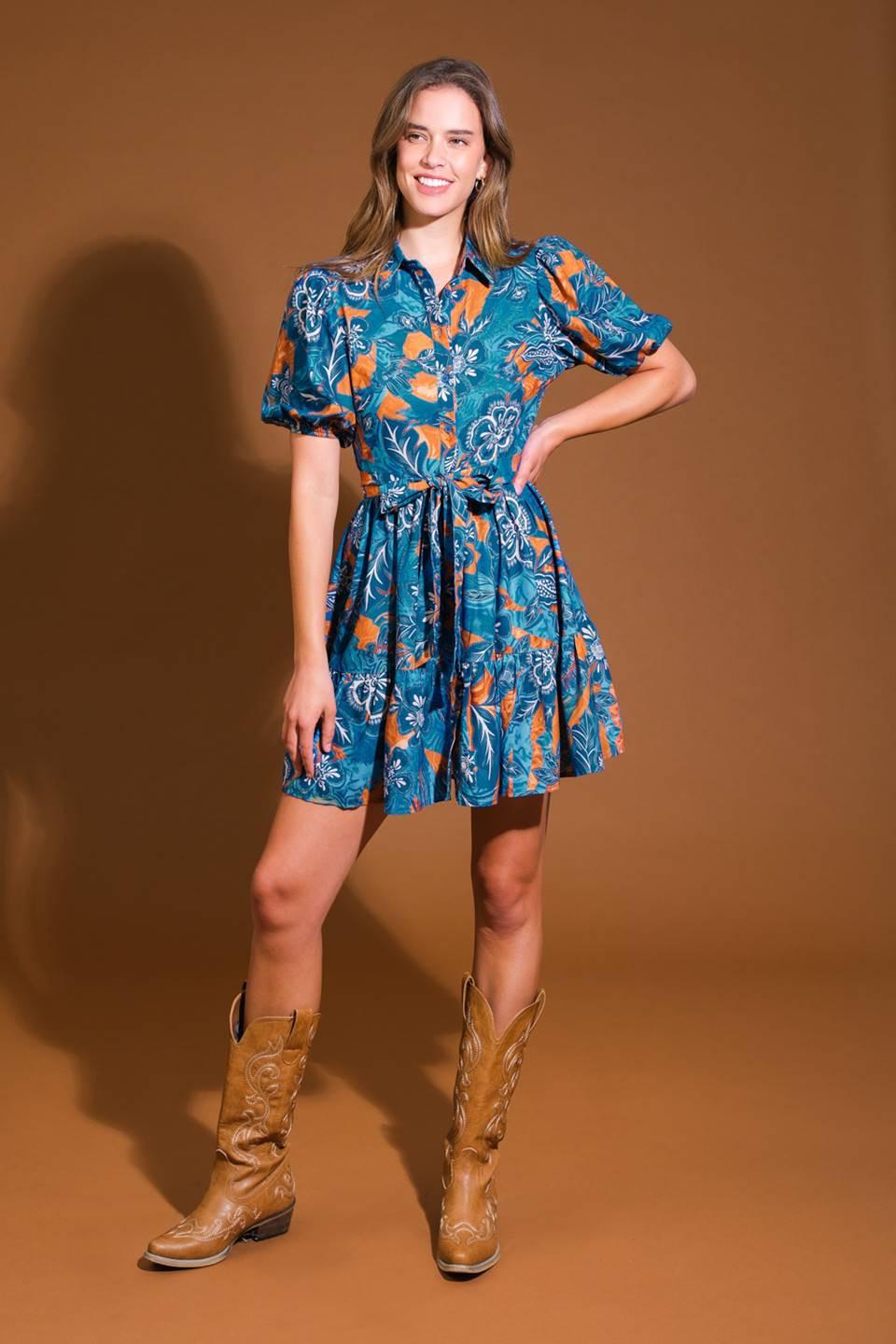 FLOWER GIRL WOVEN MINI DRESS.